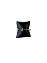 David Yurman sterling silver, quartz, black diamond Figaro chain bracelet