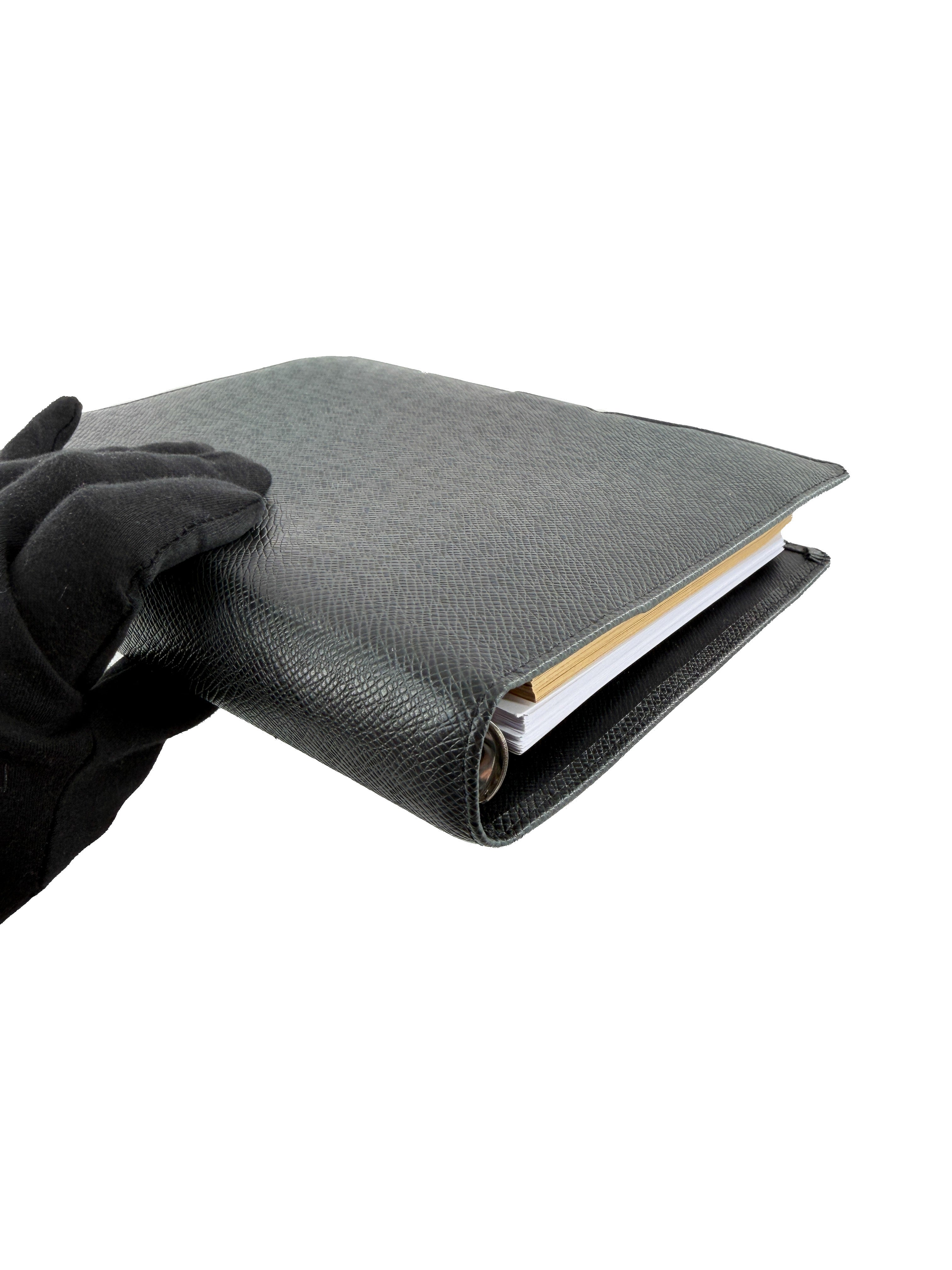 Louis Vuitton black Taiga leather agenda GM