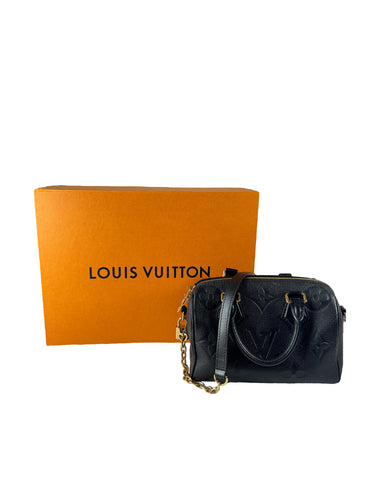 Louis Vuitton black empreinte leather Speedy 20 bandouliere NFC