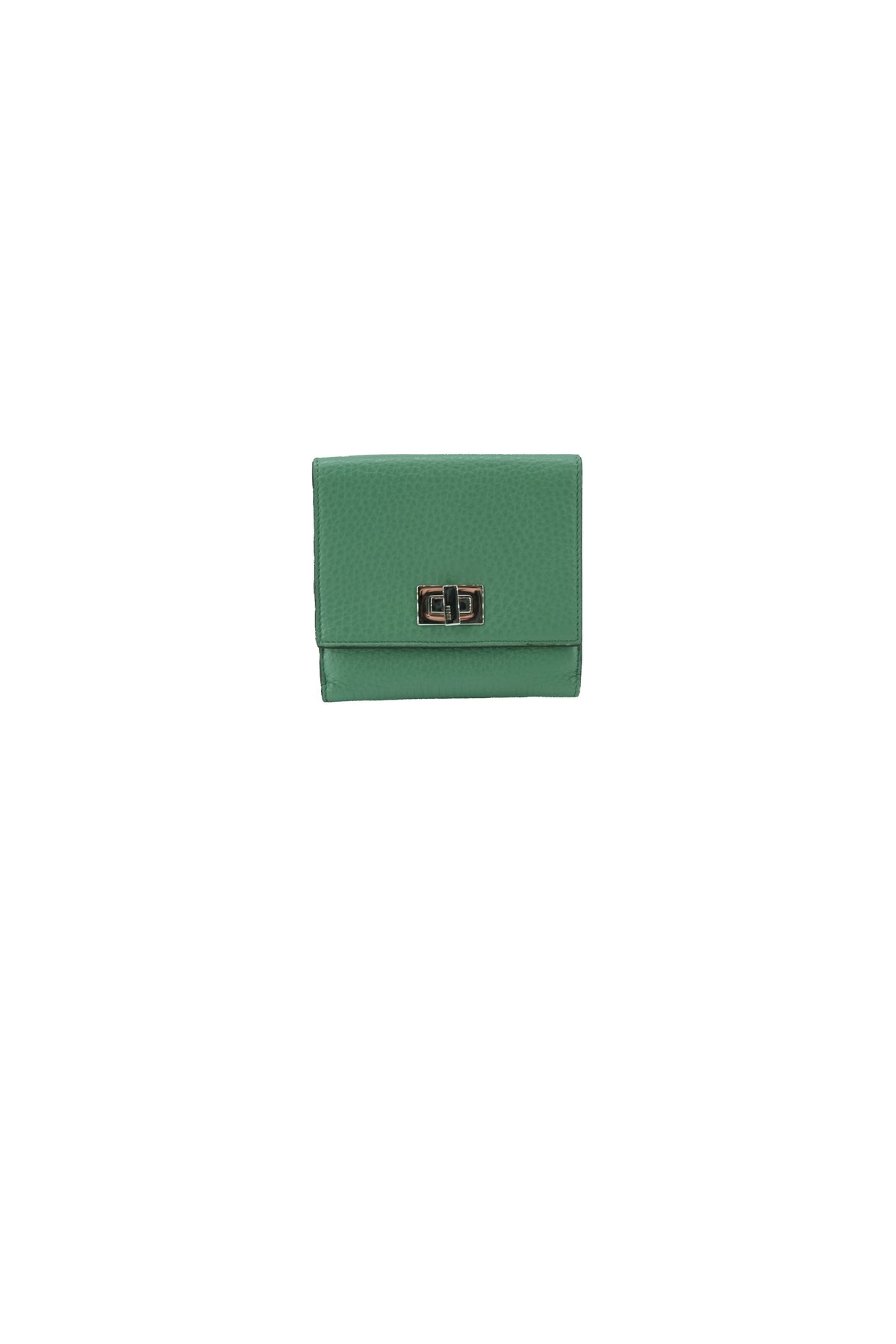 Fendi Selleria green leather compact Peekaboo wallet  1855