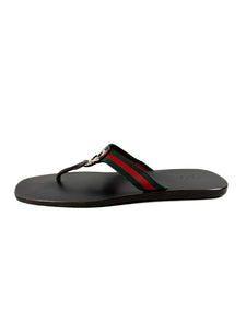 Gucci dark brown GG supreme thong flip flops size 7.5