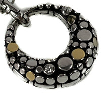 Effy sterling silver 18k gold circle pendant necklace