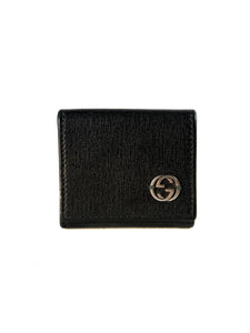 Gucci black leather coin purse 406653-2091