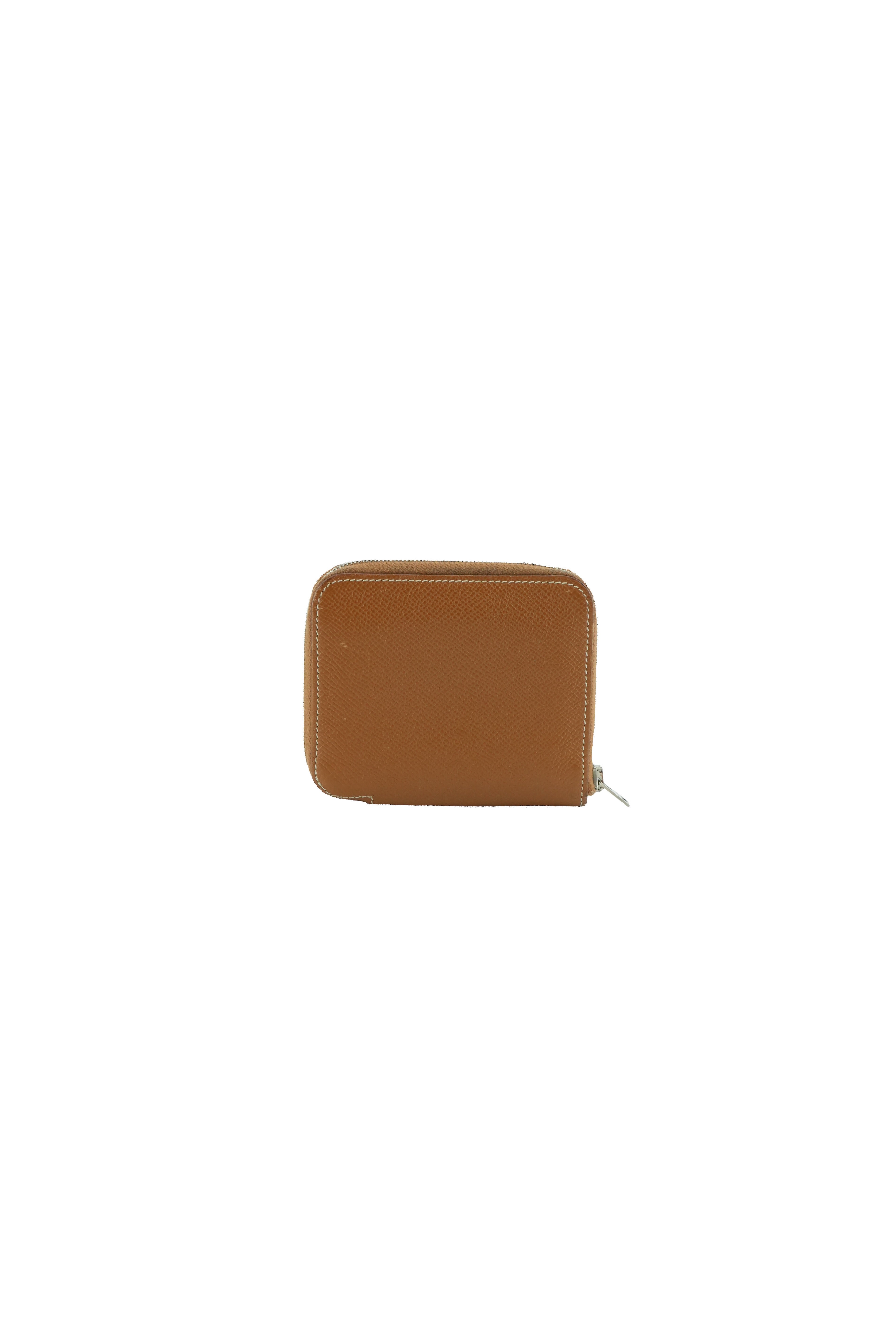 Hermès brown epsom Silkin' Compact wallet Square O