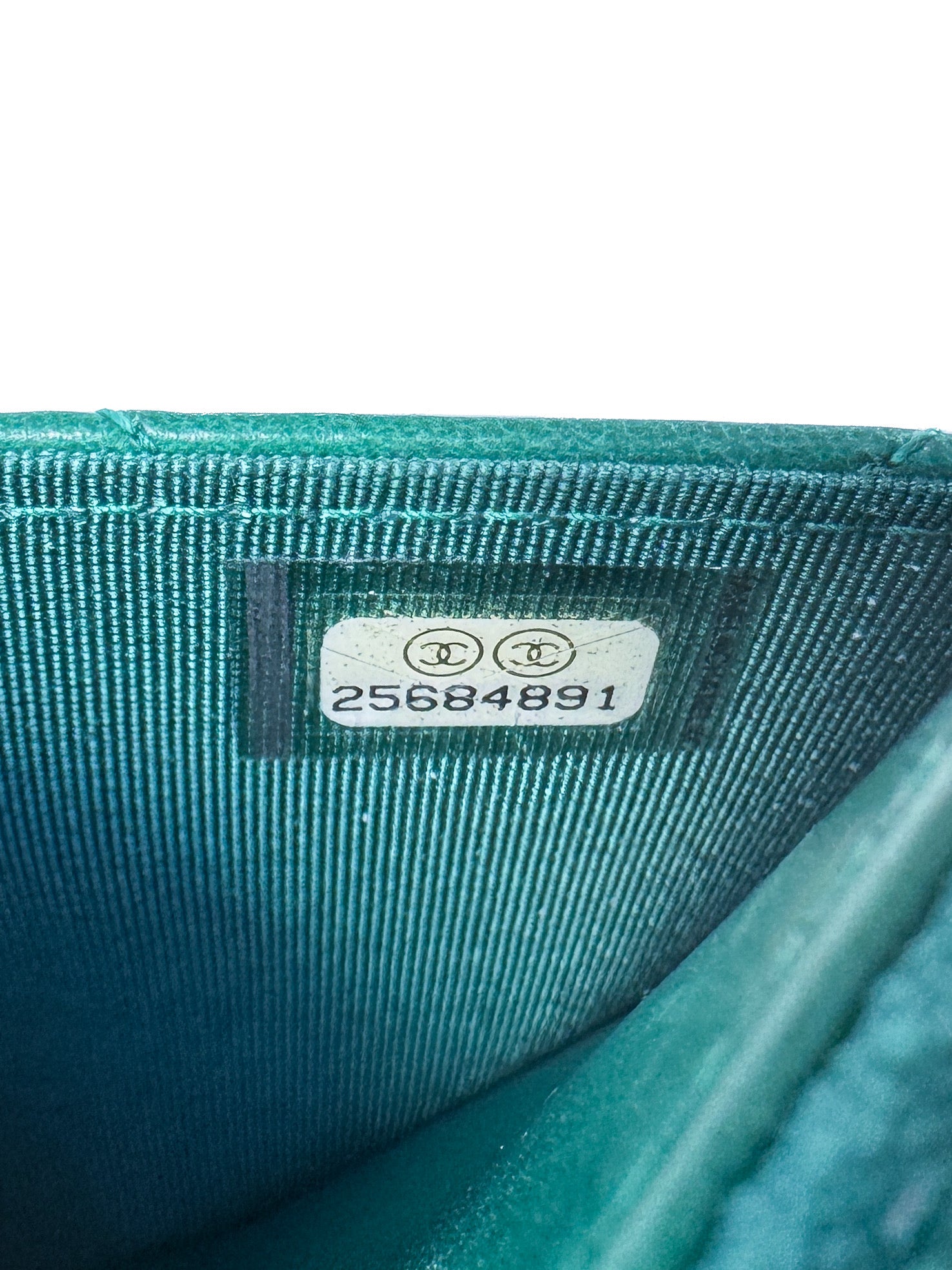 Chanel emerald green leather wallet on chain 25684891