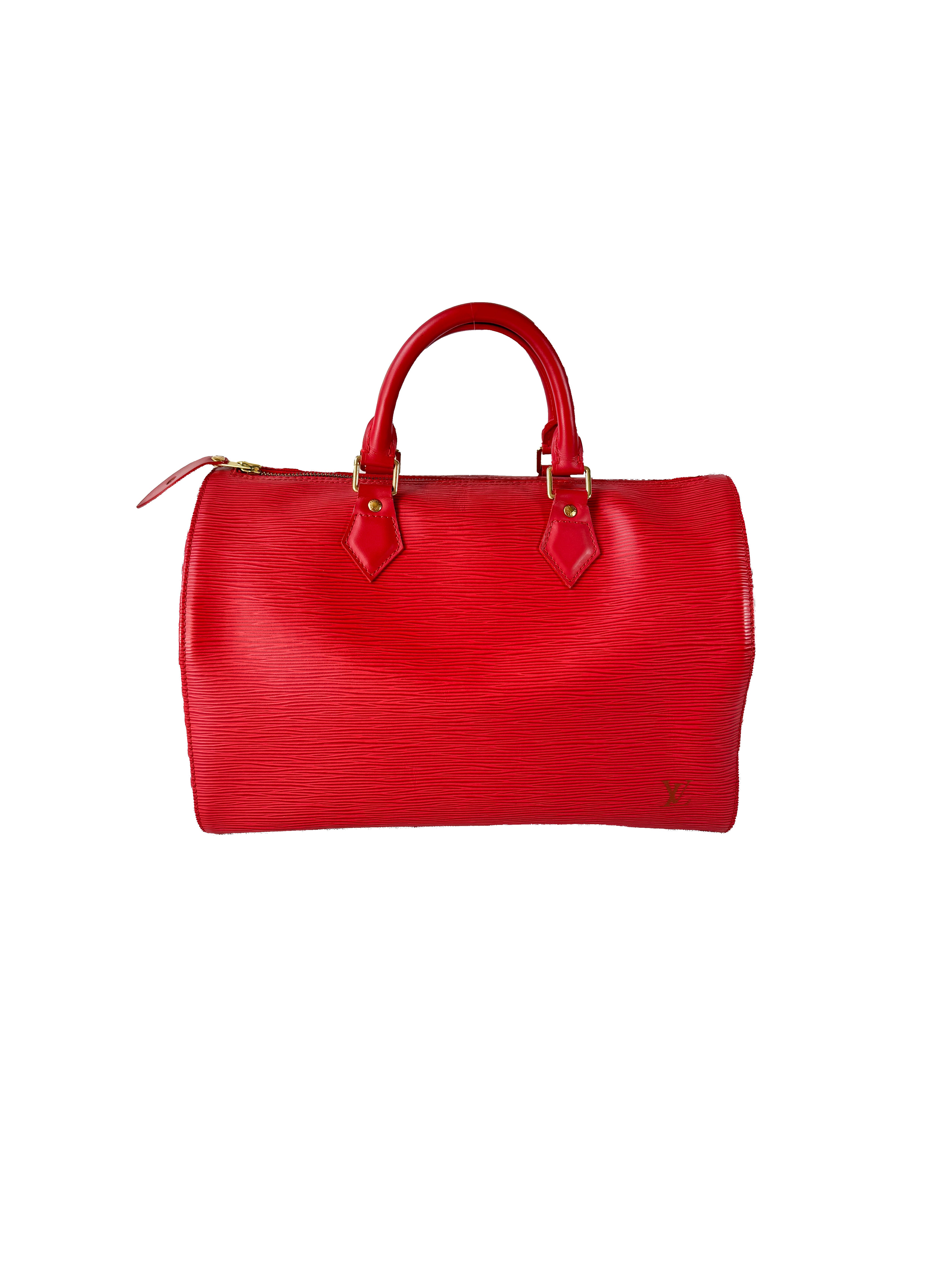 Louis Vuitton red epi leather Speedy 30  SP0024