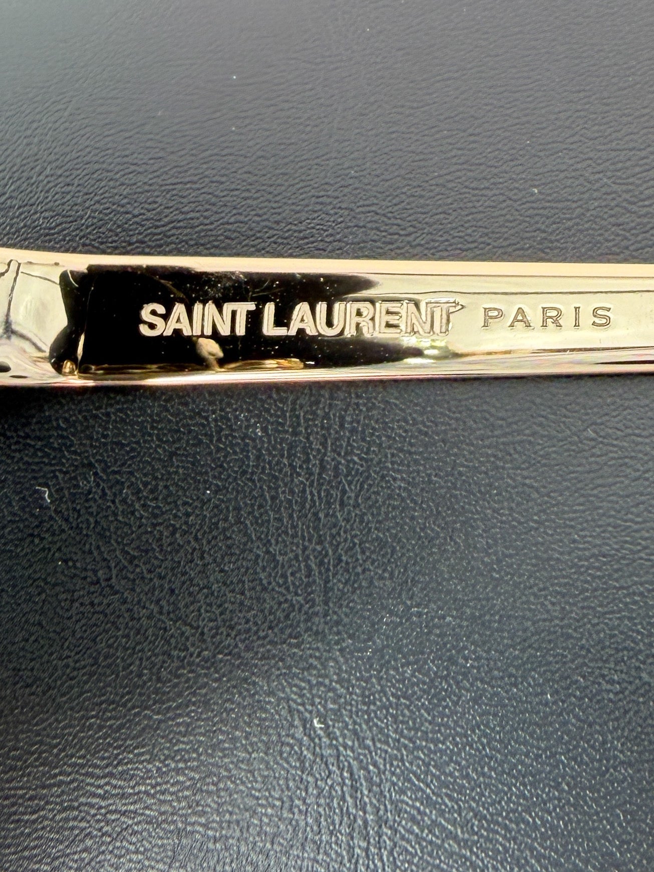 Saint Laurent gold tone oval sunglasses SL 692 R41B402440