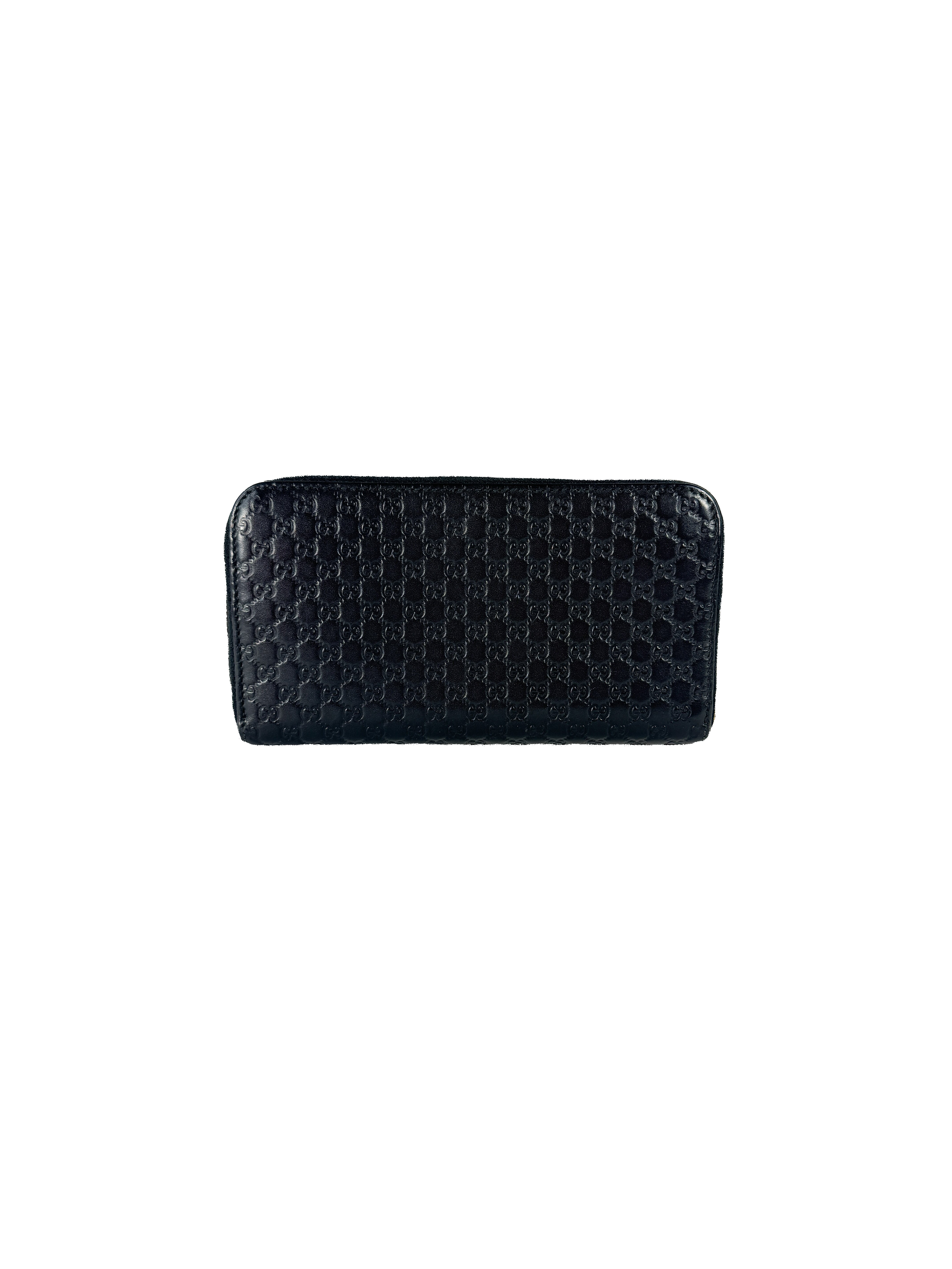 Gucci black leather GG zip around wallet 449391-2149