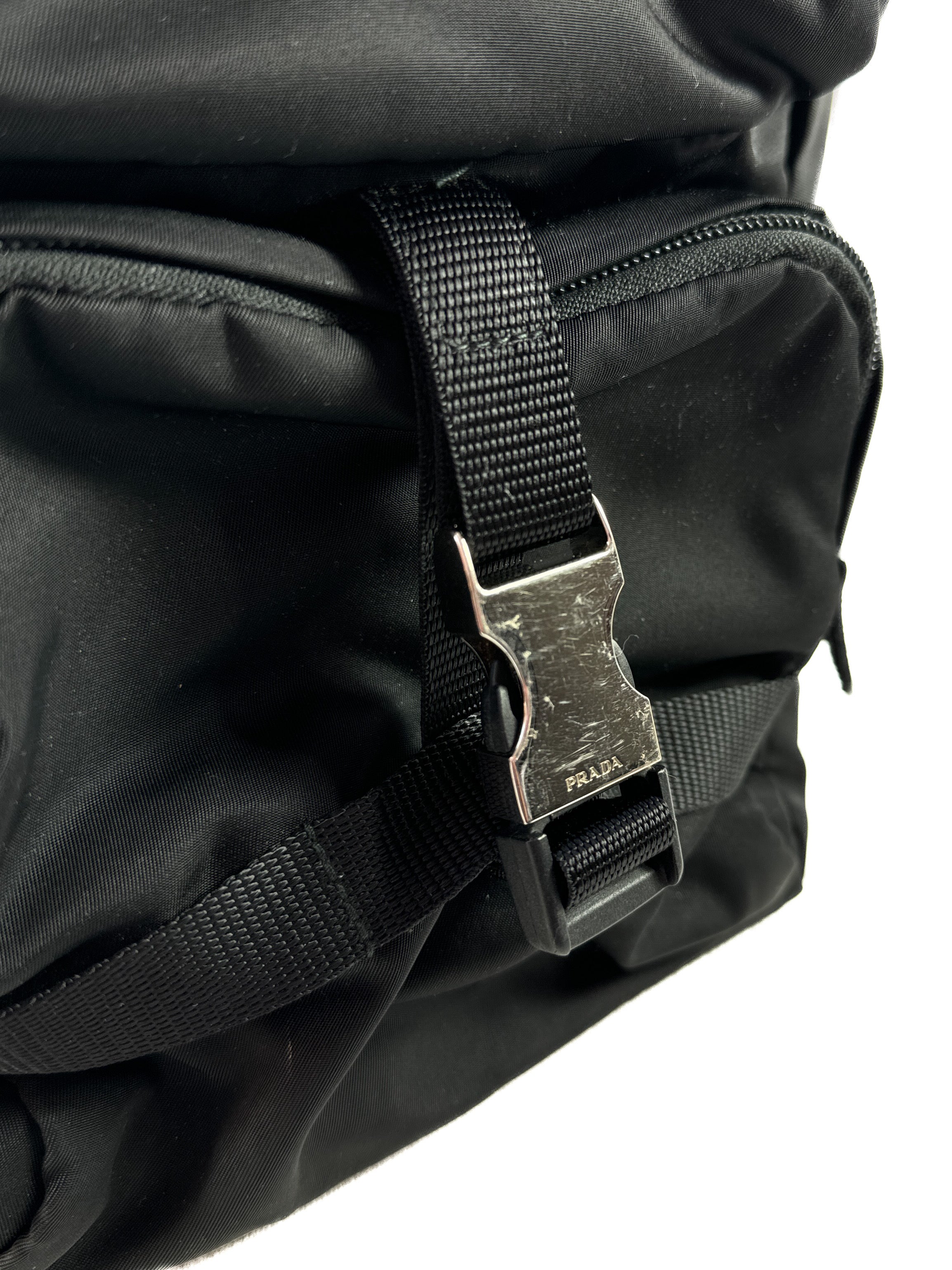 Prada black nylon Tessuto sling backpack **as is**