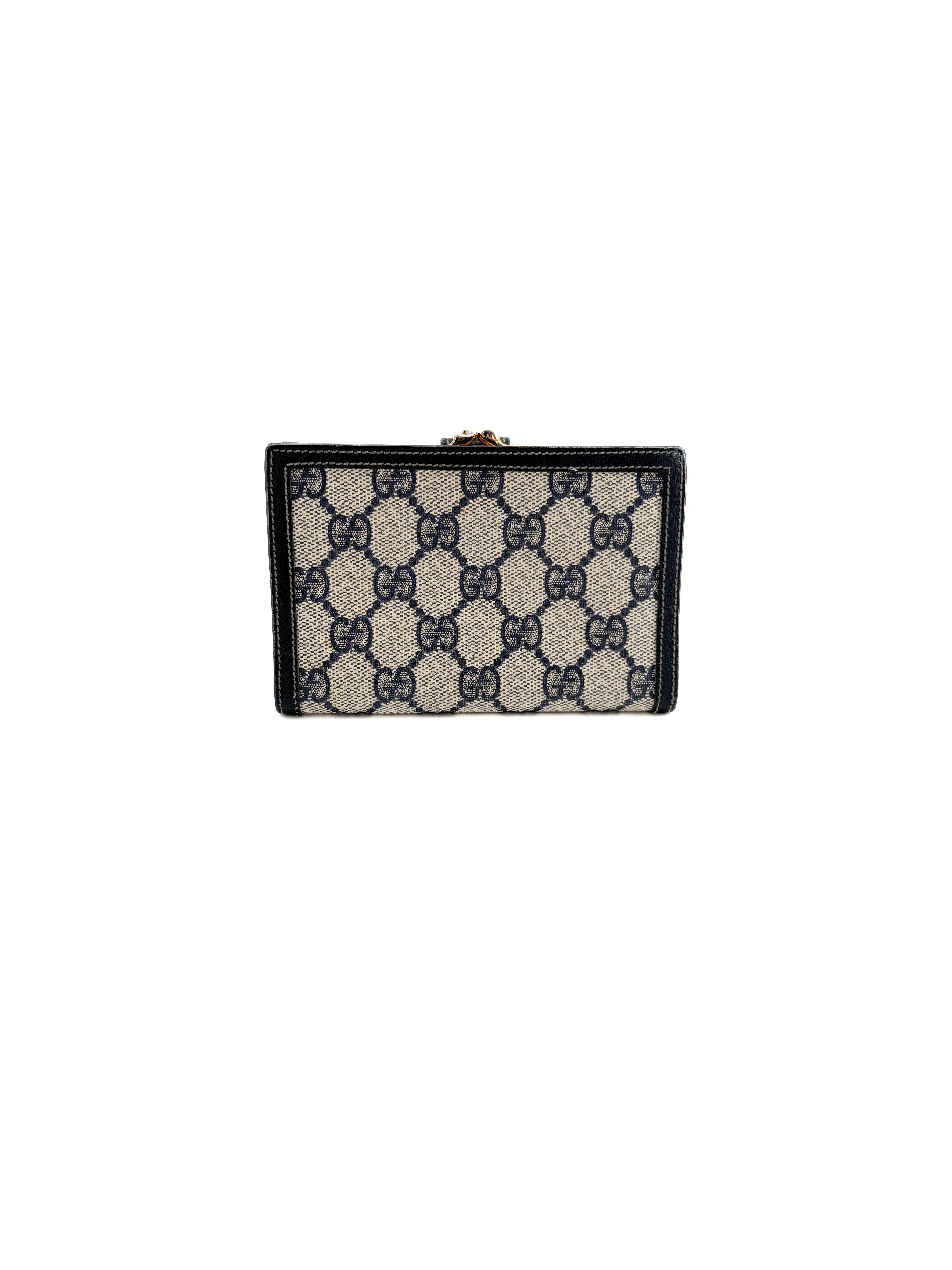 Gucci navy vintage GG wallet 035-149-0961