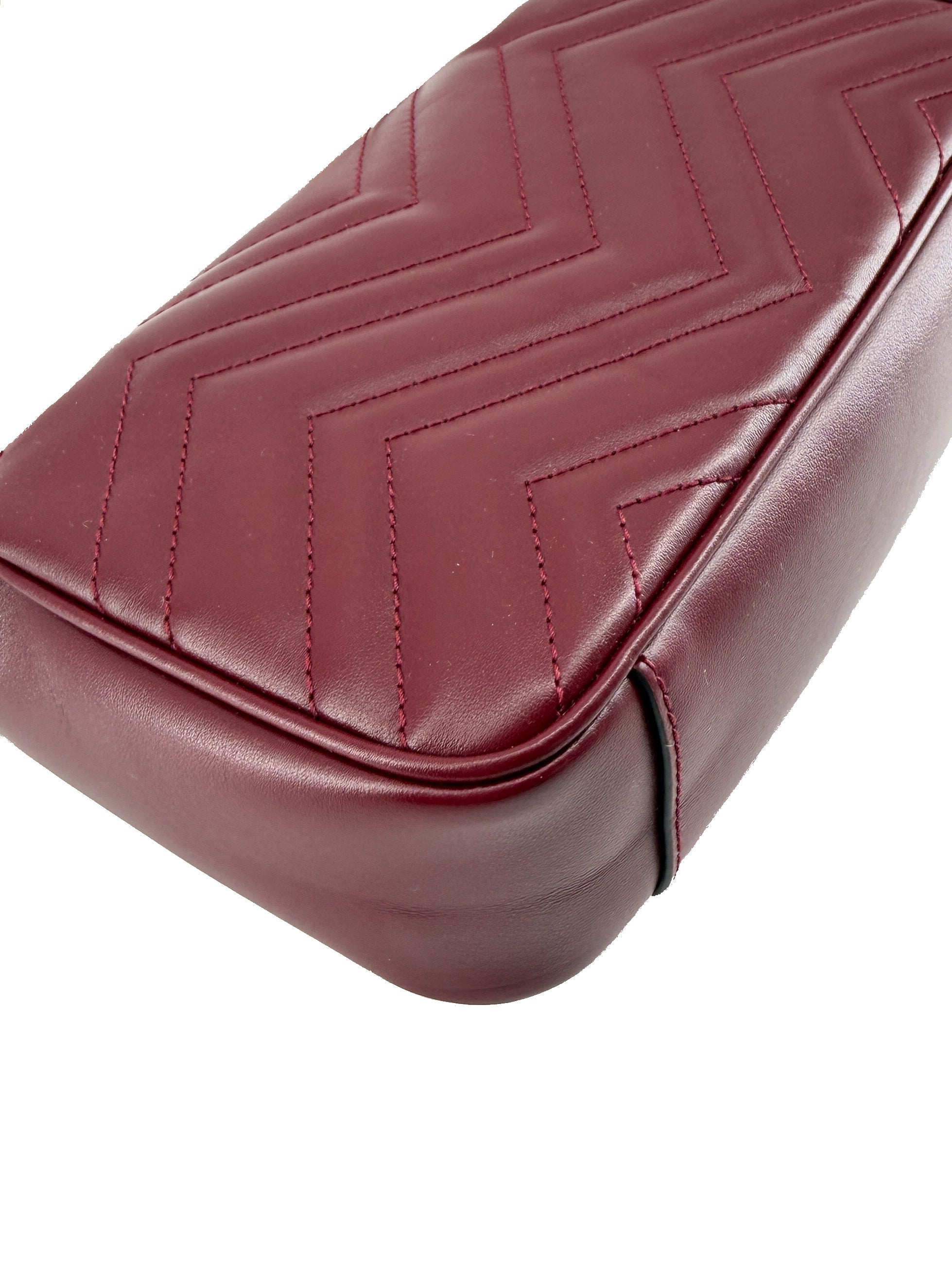 Gucci burgundy small Marmont shoulder bag 446744-650815