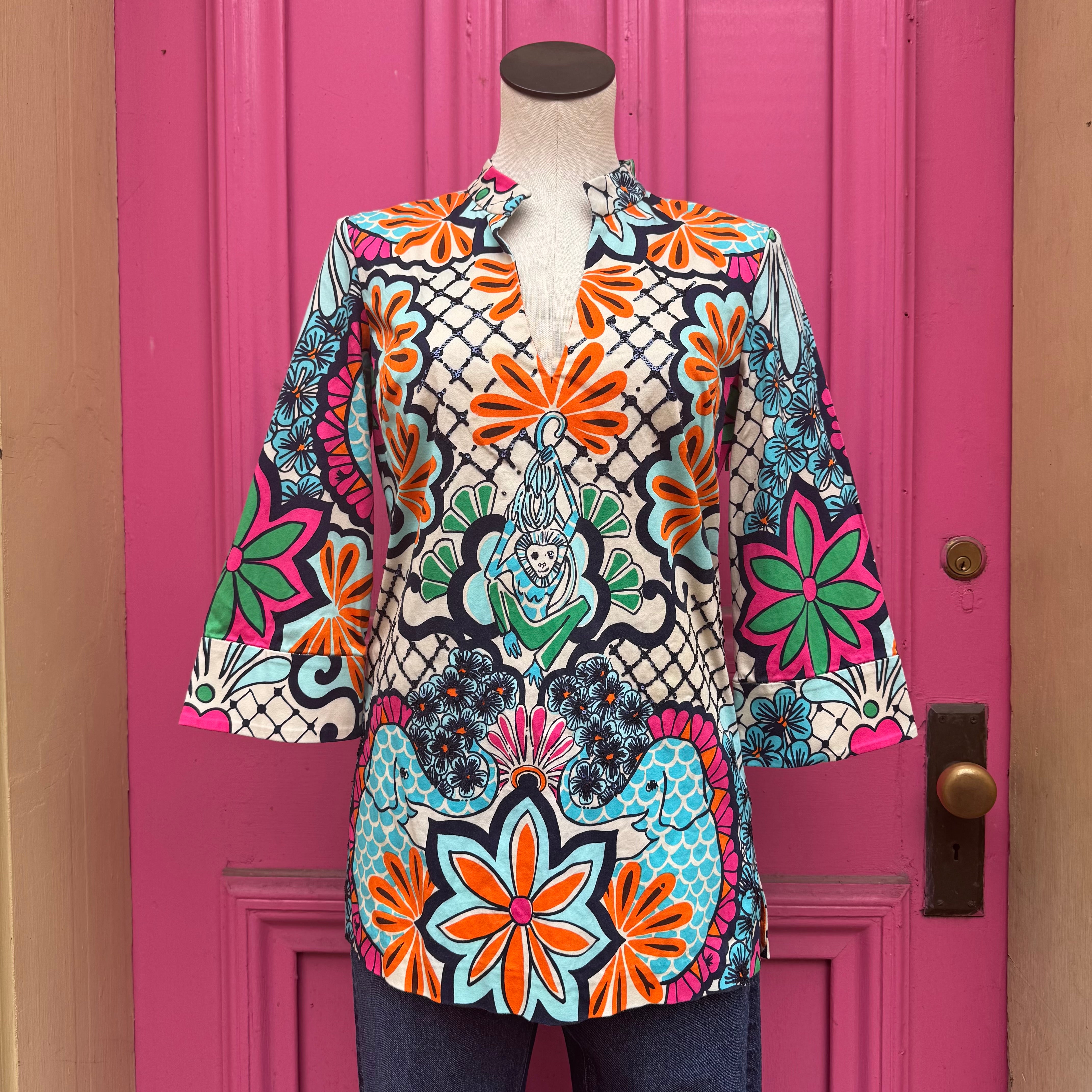 Lilly Pulitzer multicolor floral tunic size XS