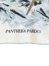 Hermès cream, gray, blue Panthera Pardus silk & cashmere shawl