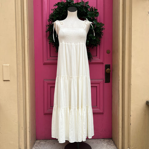 Saltwater Luxe cream Sorrento midi dress size L NWT