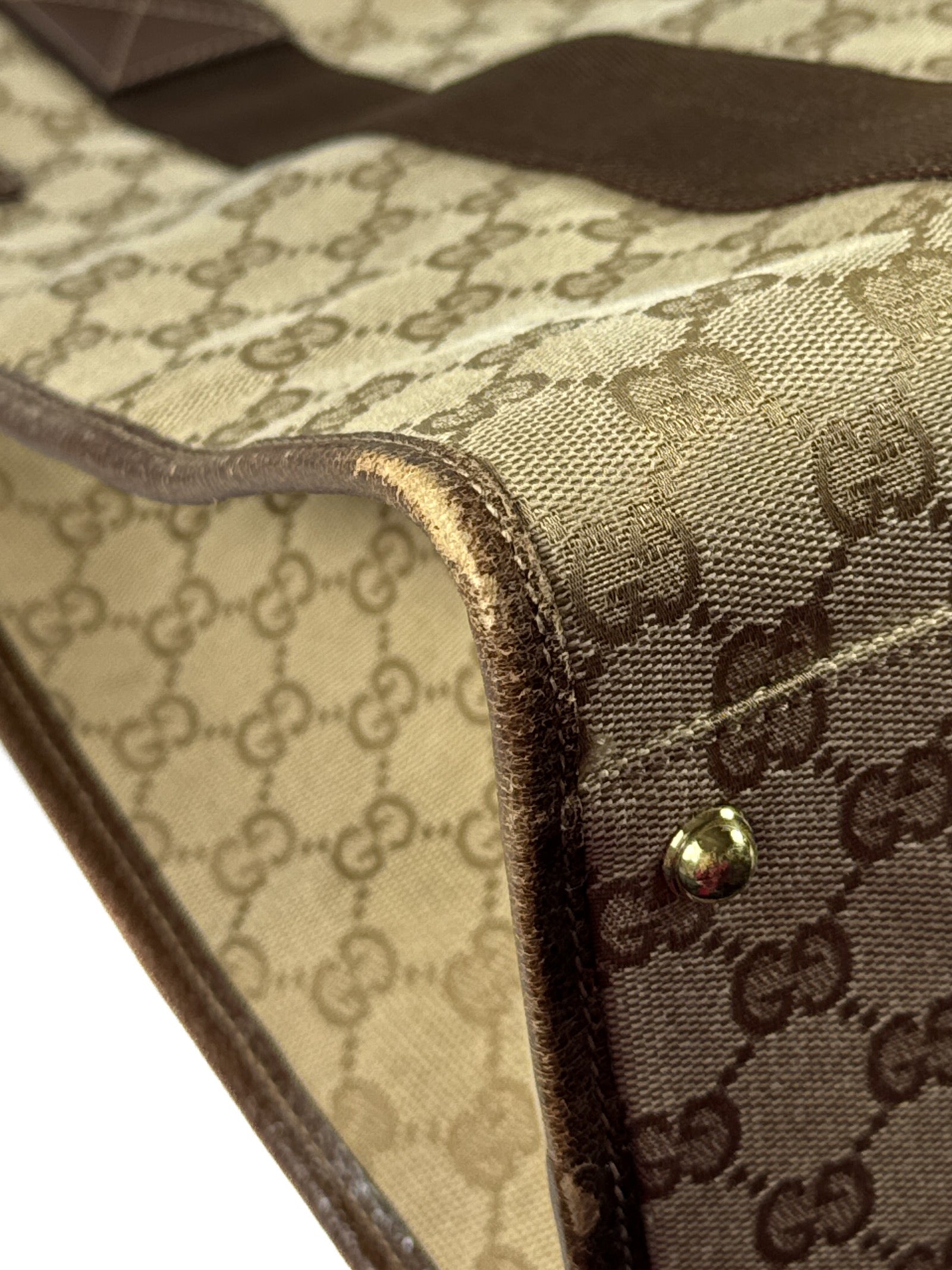 Gucci brown monogram vertical tote 214397