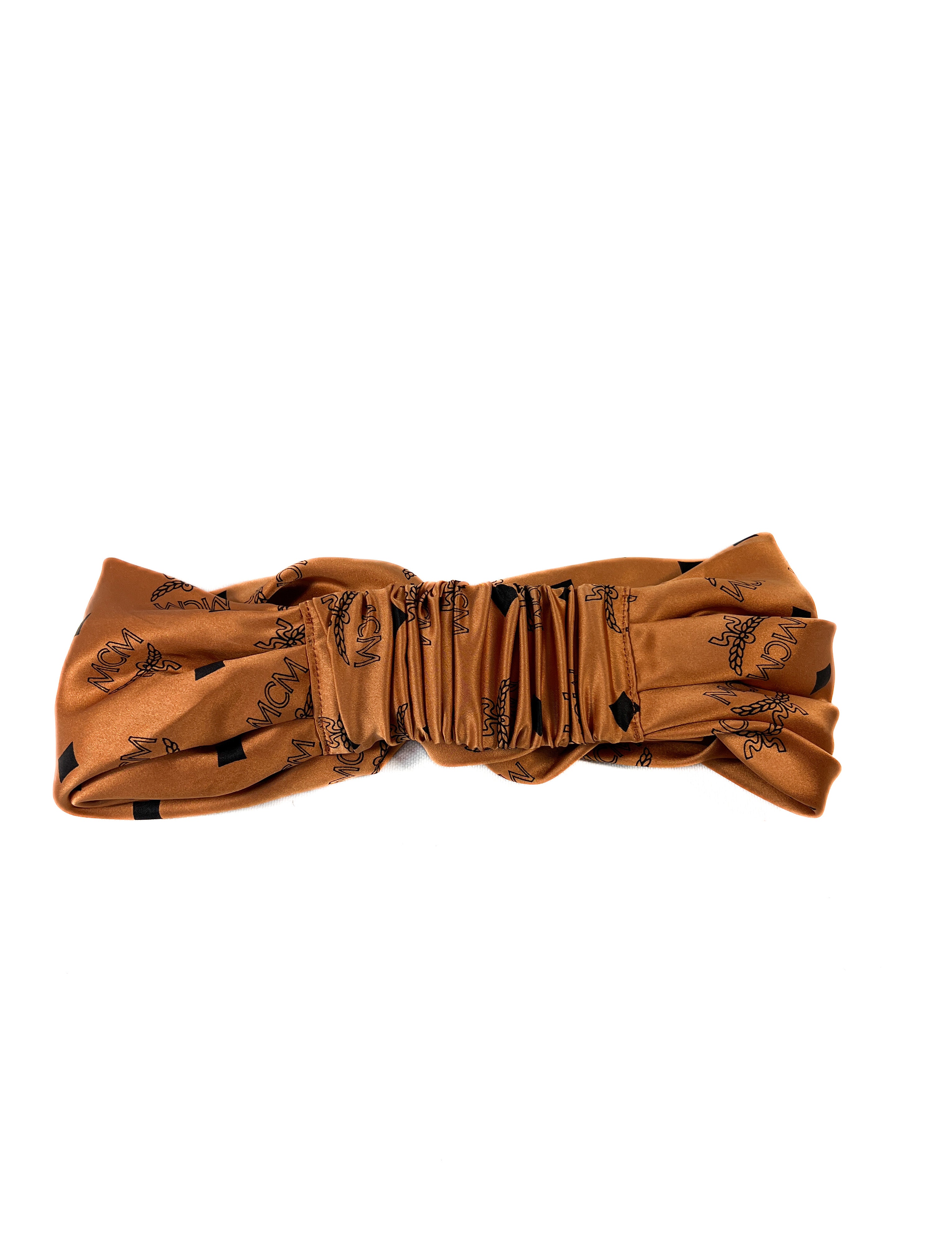 MCM brown signature print headband