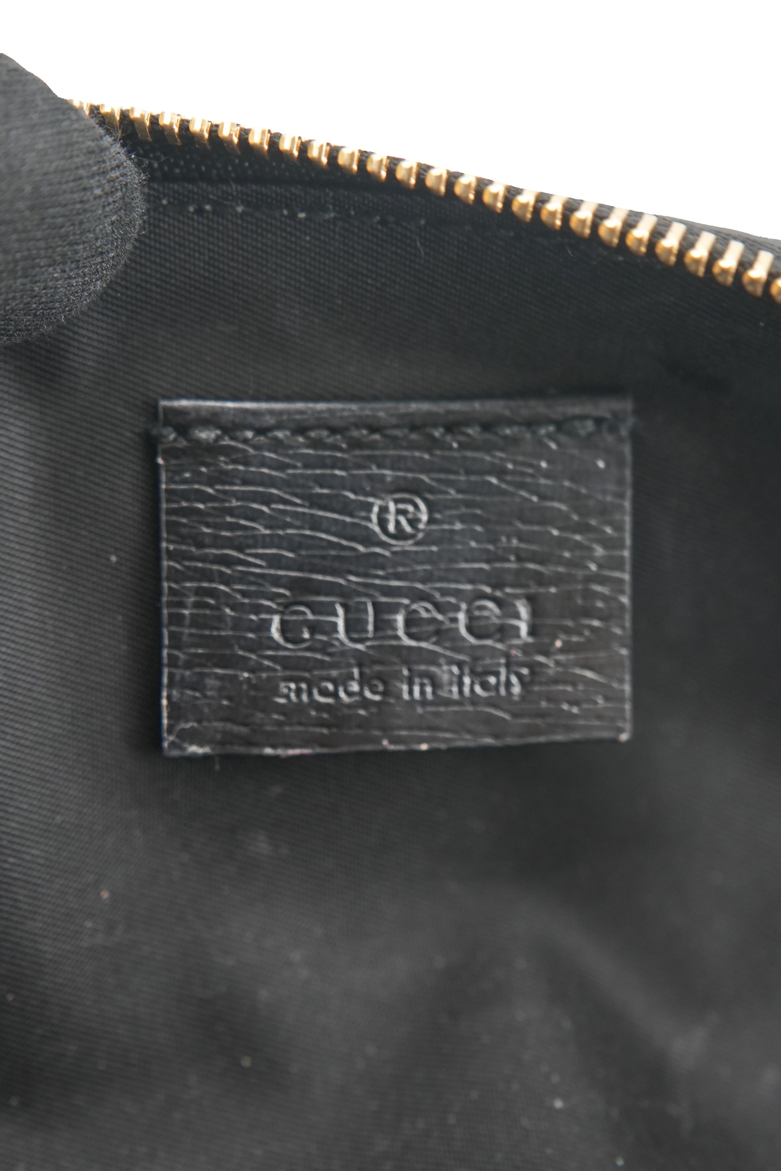 Gucci cream black floral zip pouch 662130 534563