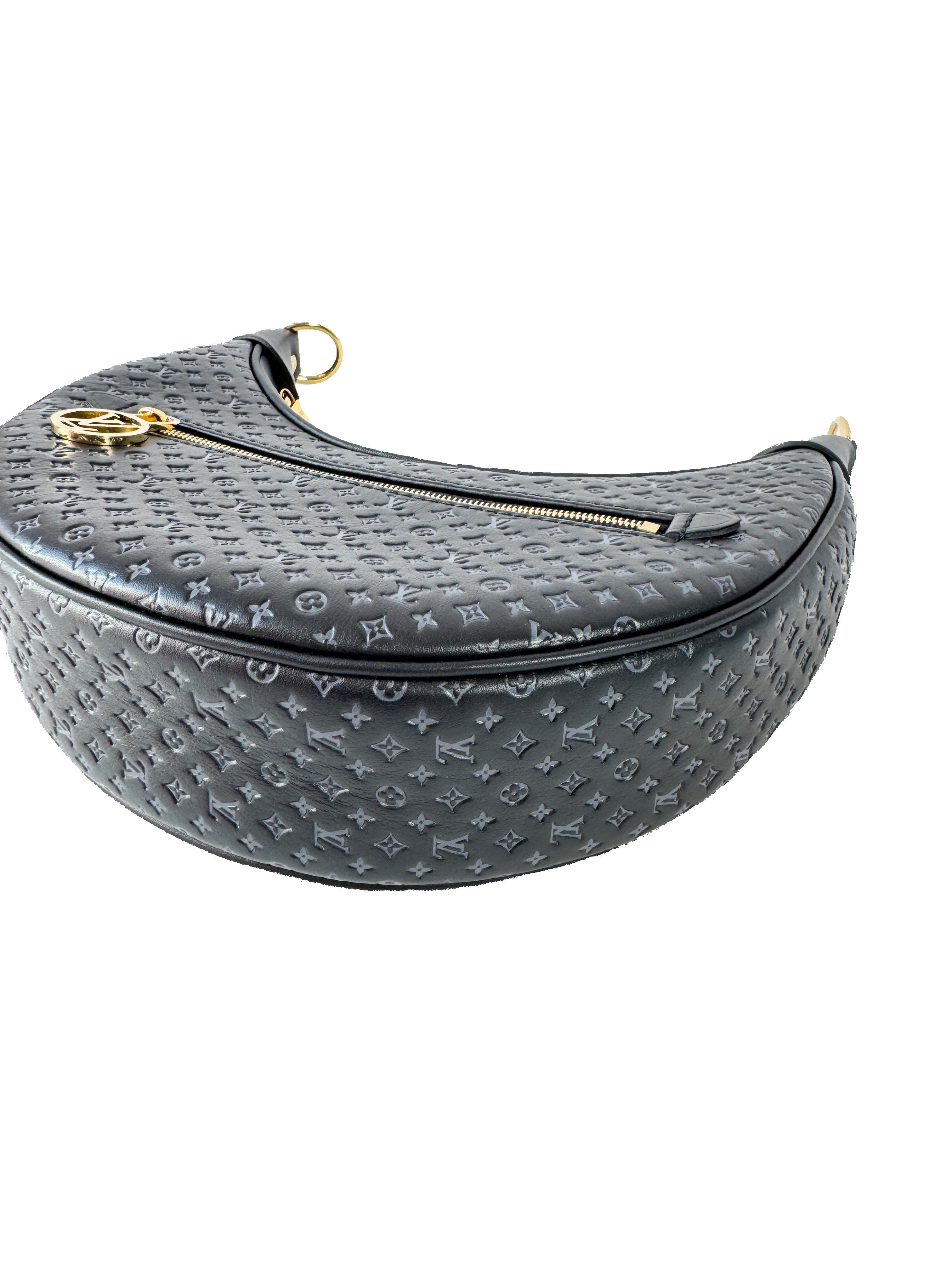 Louis Vuitton calfskin embossed monogram Loop black NFC