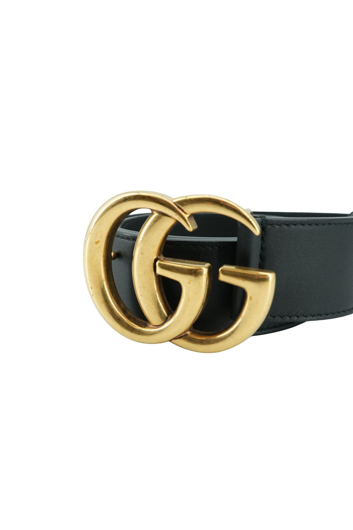 Gucci black leather GG Marmont belt size 80