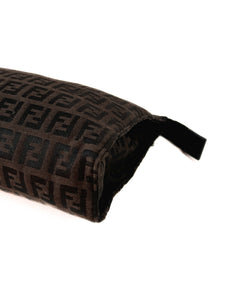 Fendi brown black Zucchino zip pouch