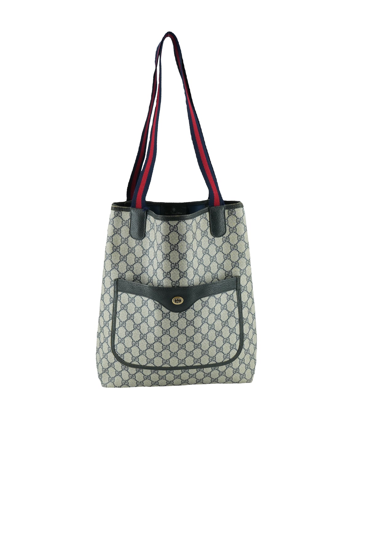Gucci navy monogram vintage GG tote 89.02.003