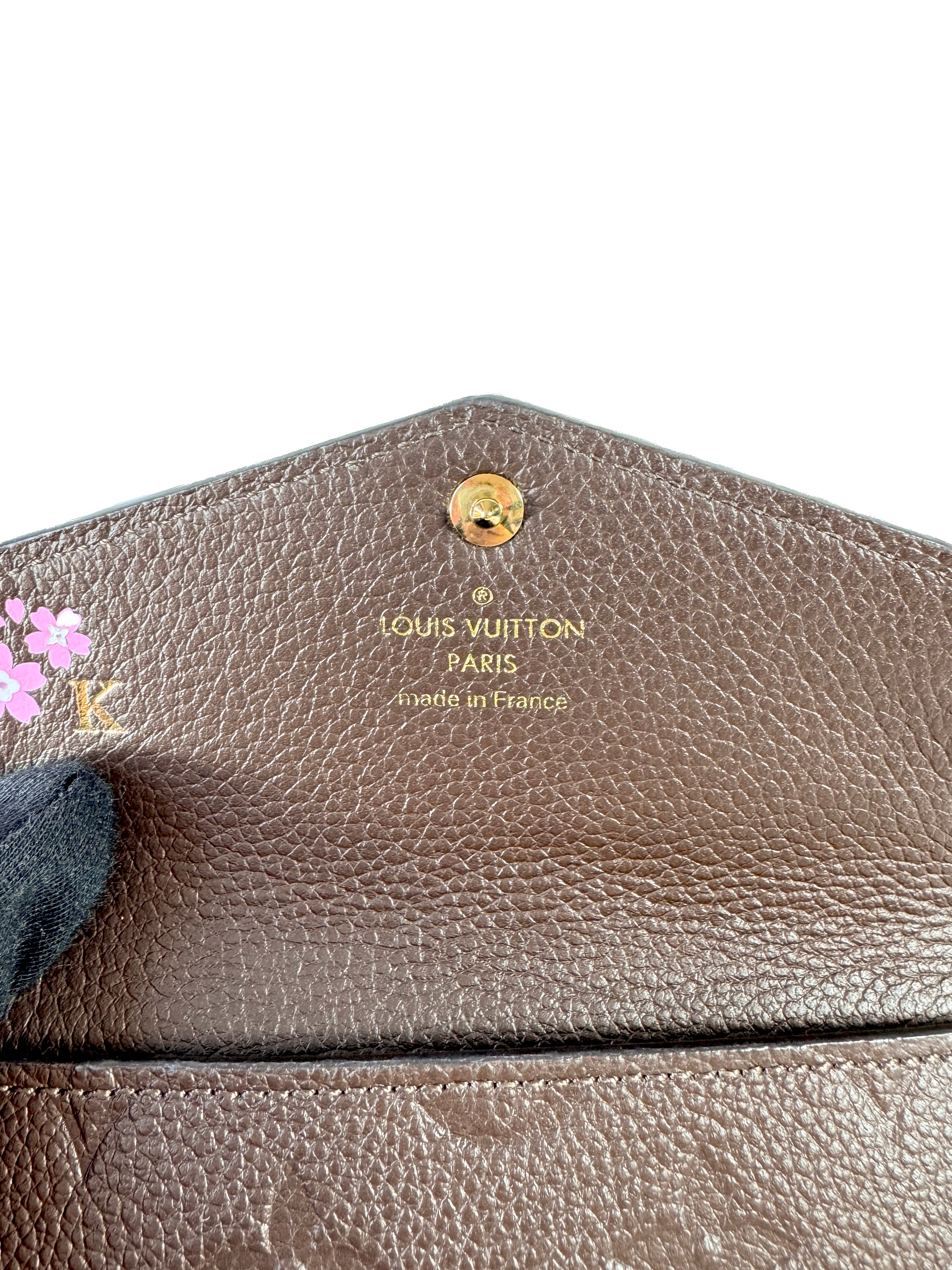 Louis Vuitton brown empreinte leather key pouch TJ1166