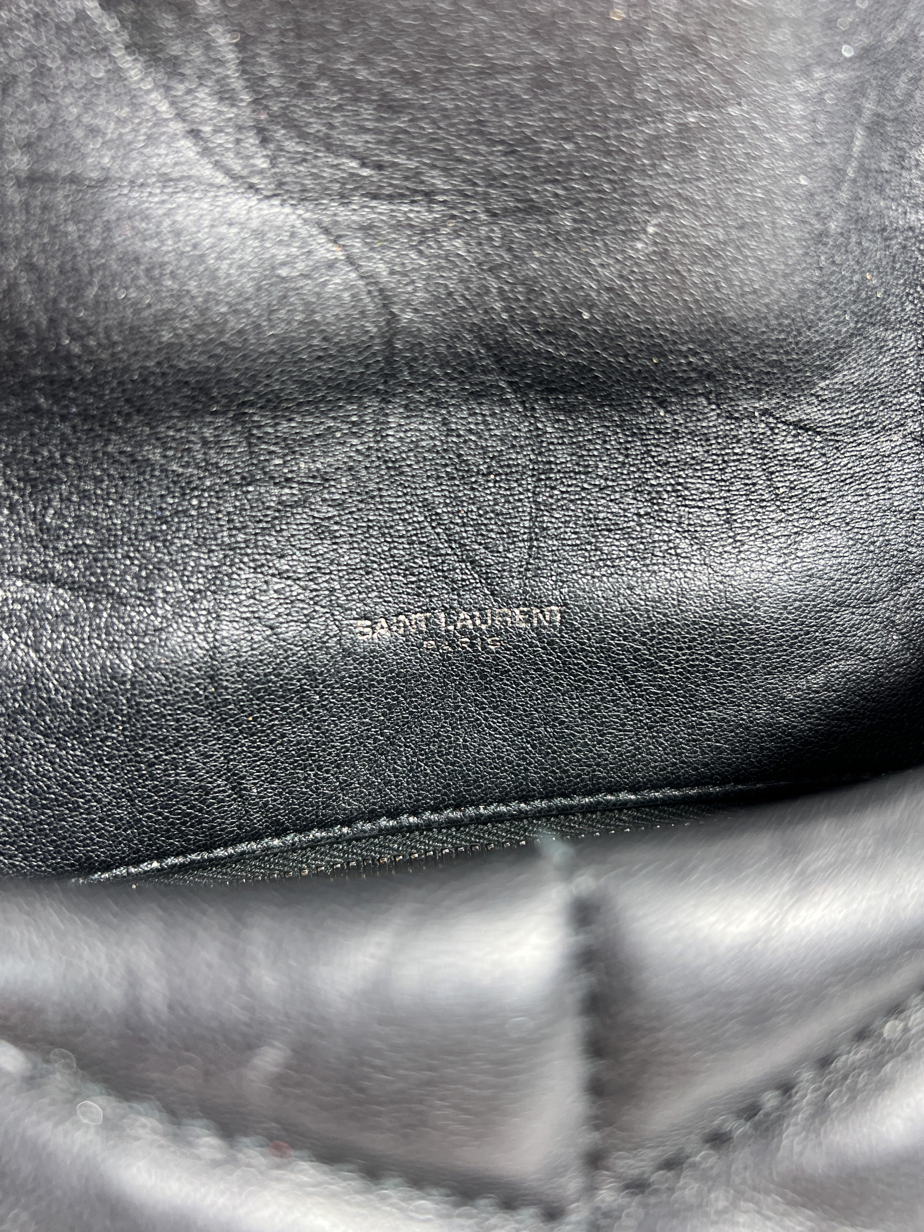 Saint Laurent black mini Lou puffer bag