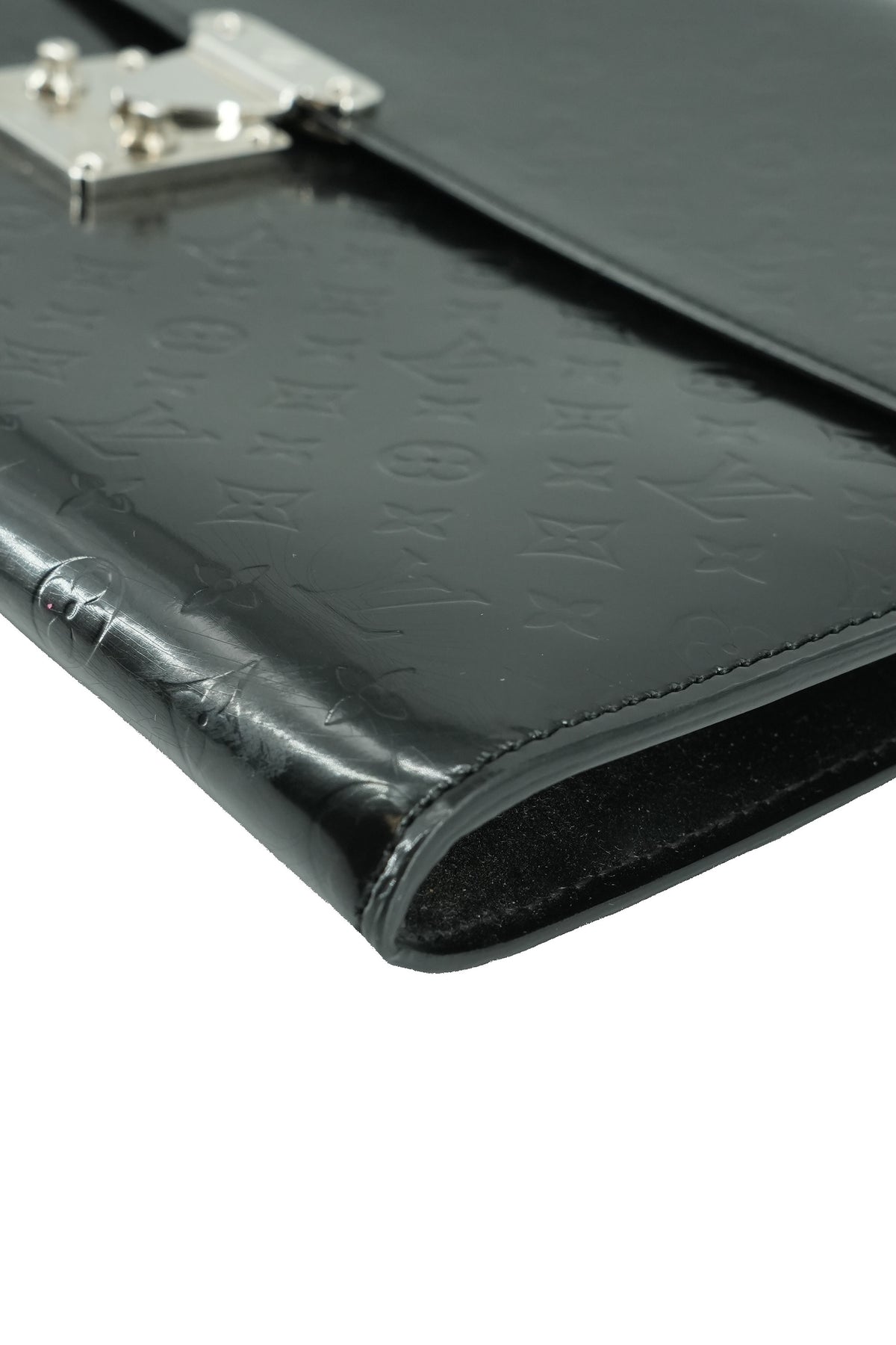Louis Vuitton black vernis Glace Anouchka pochette TH1011