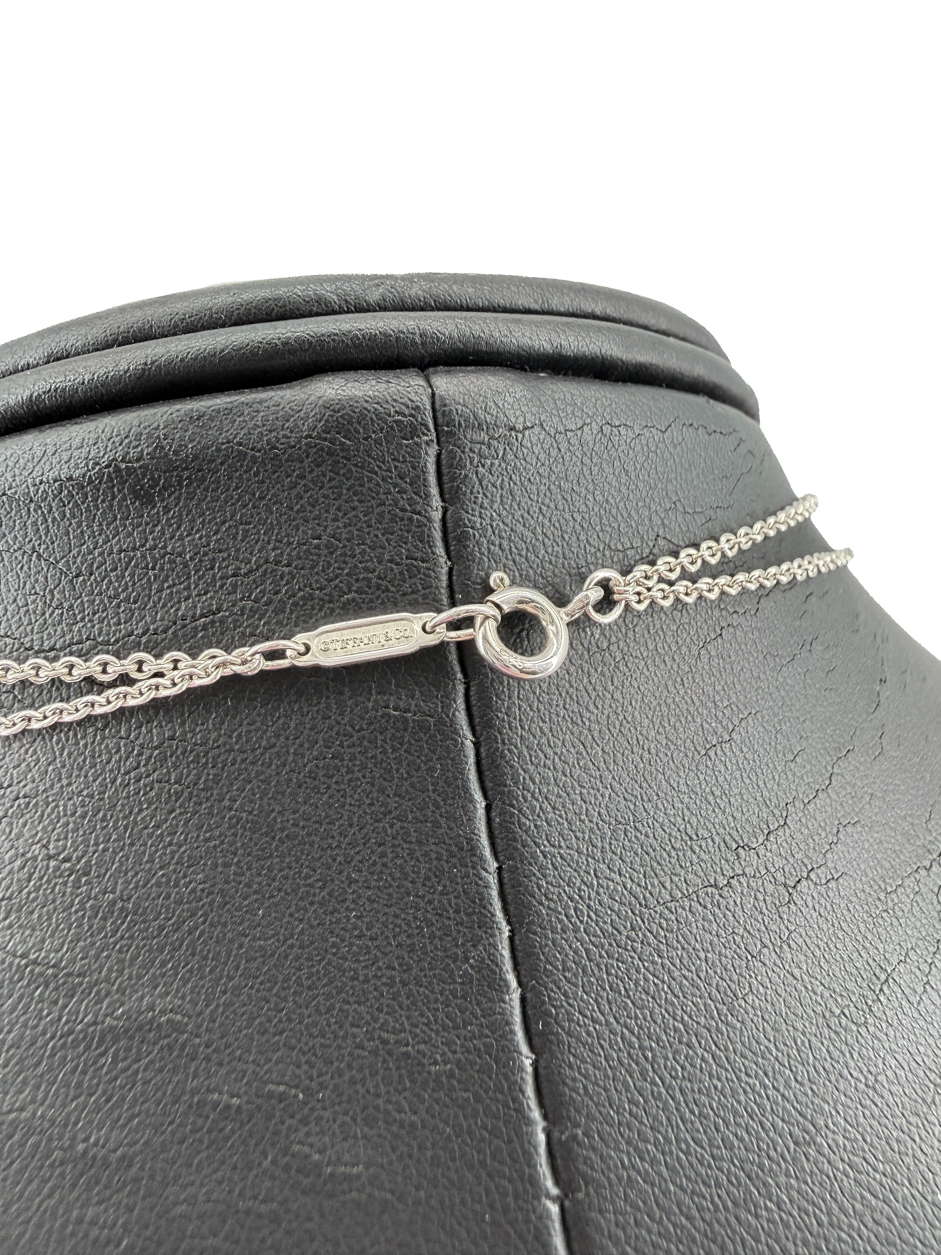 Tiffany & Co sterling silver double strand infinity pendant necklace