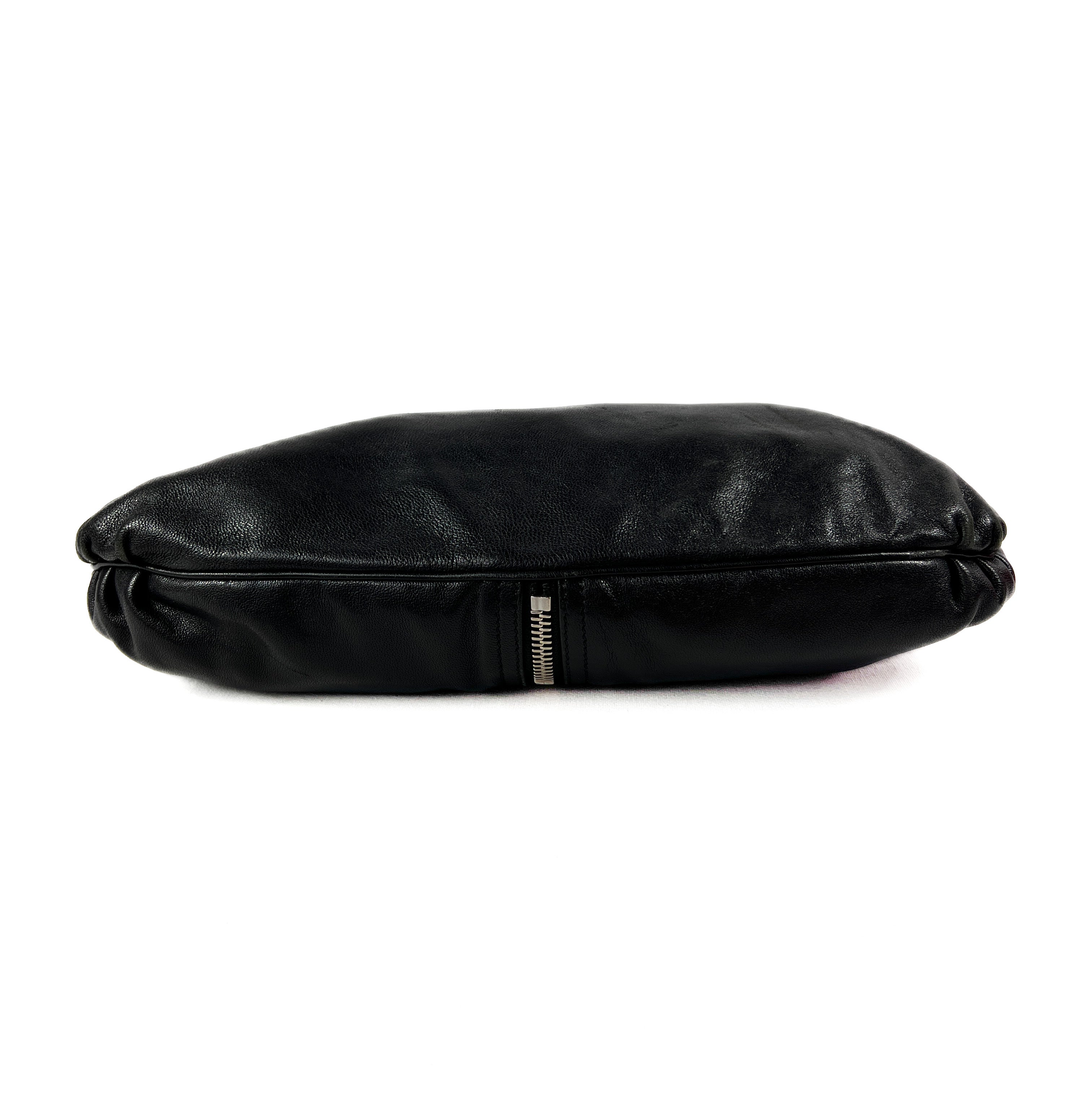 Fendi black leather hobo shoulder bag
