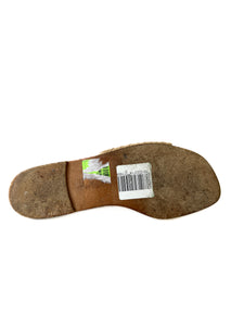 Manolo Blahnik nude leather slide sandals size 37.5