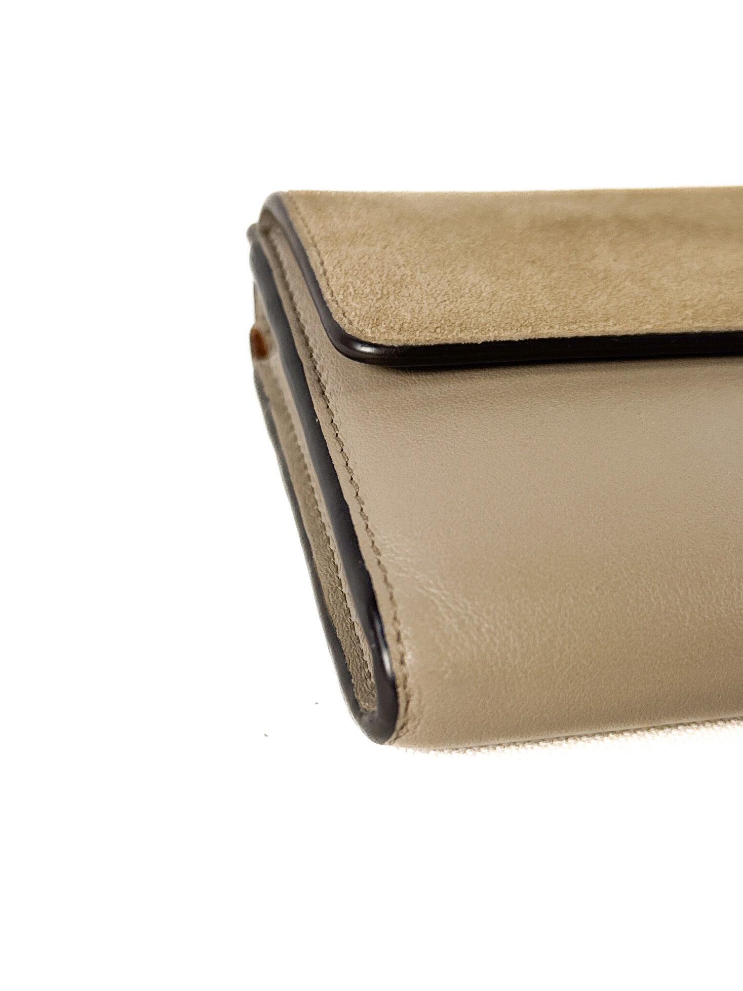 Chloé taupe leather/suede Faye wallet B4YGFZ