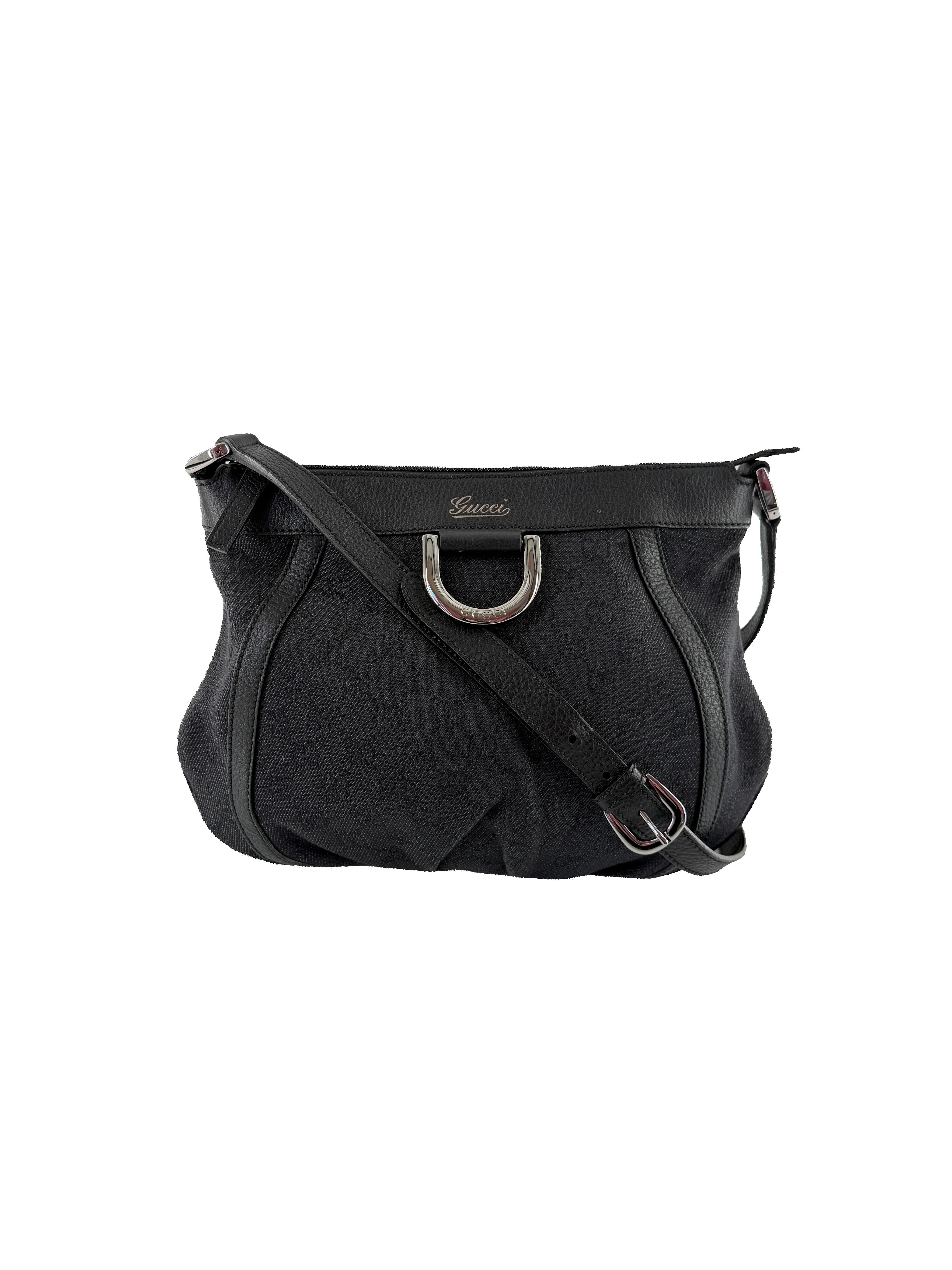 Gucci black signature GG canvas Small Abbey D Ring crossbody 265691 002058