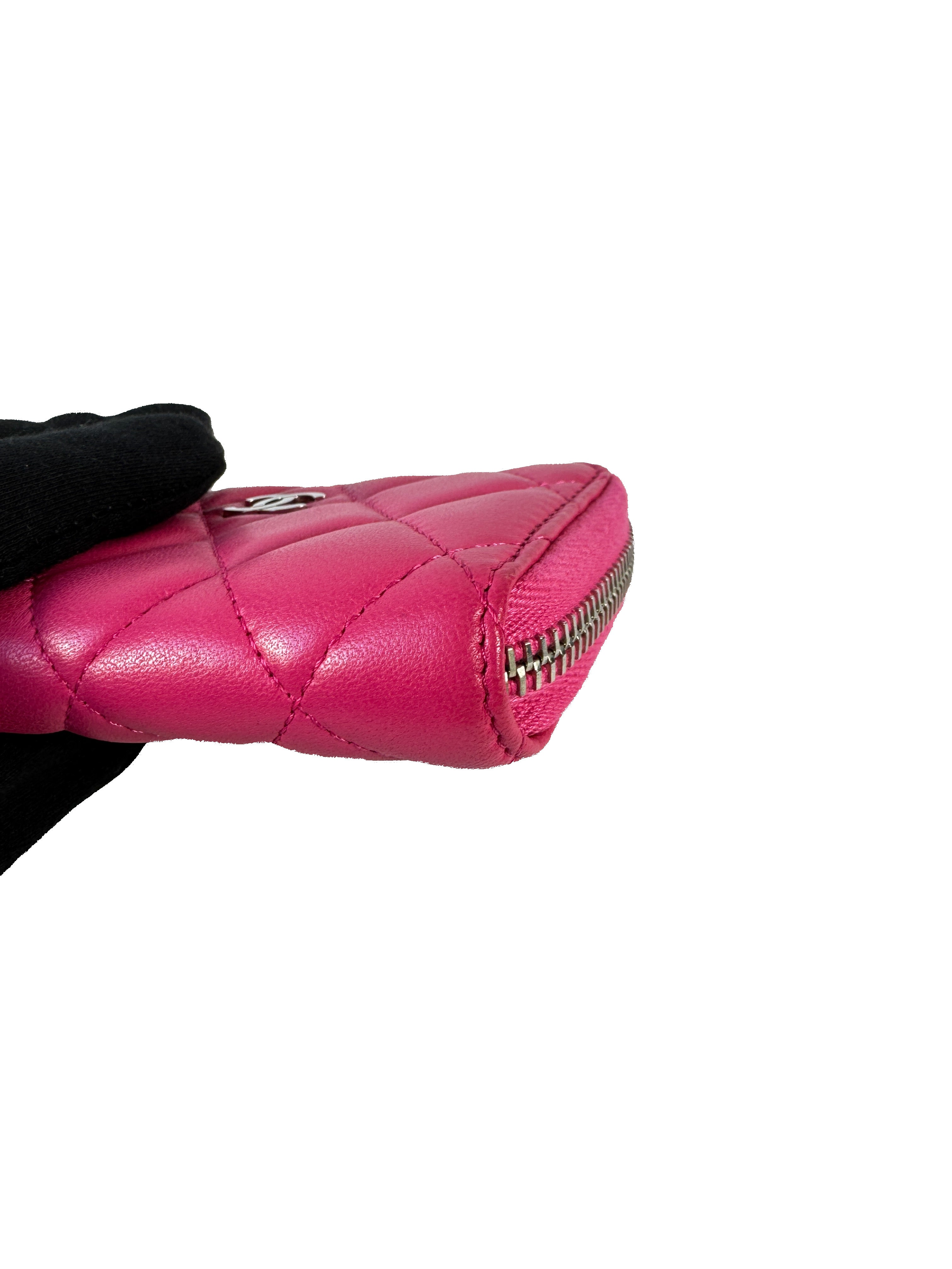 Chanel compact pink lambskin zippy wallet 19959583