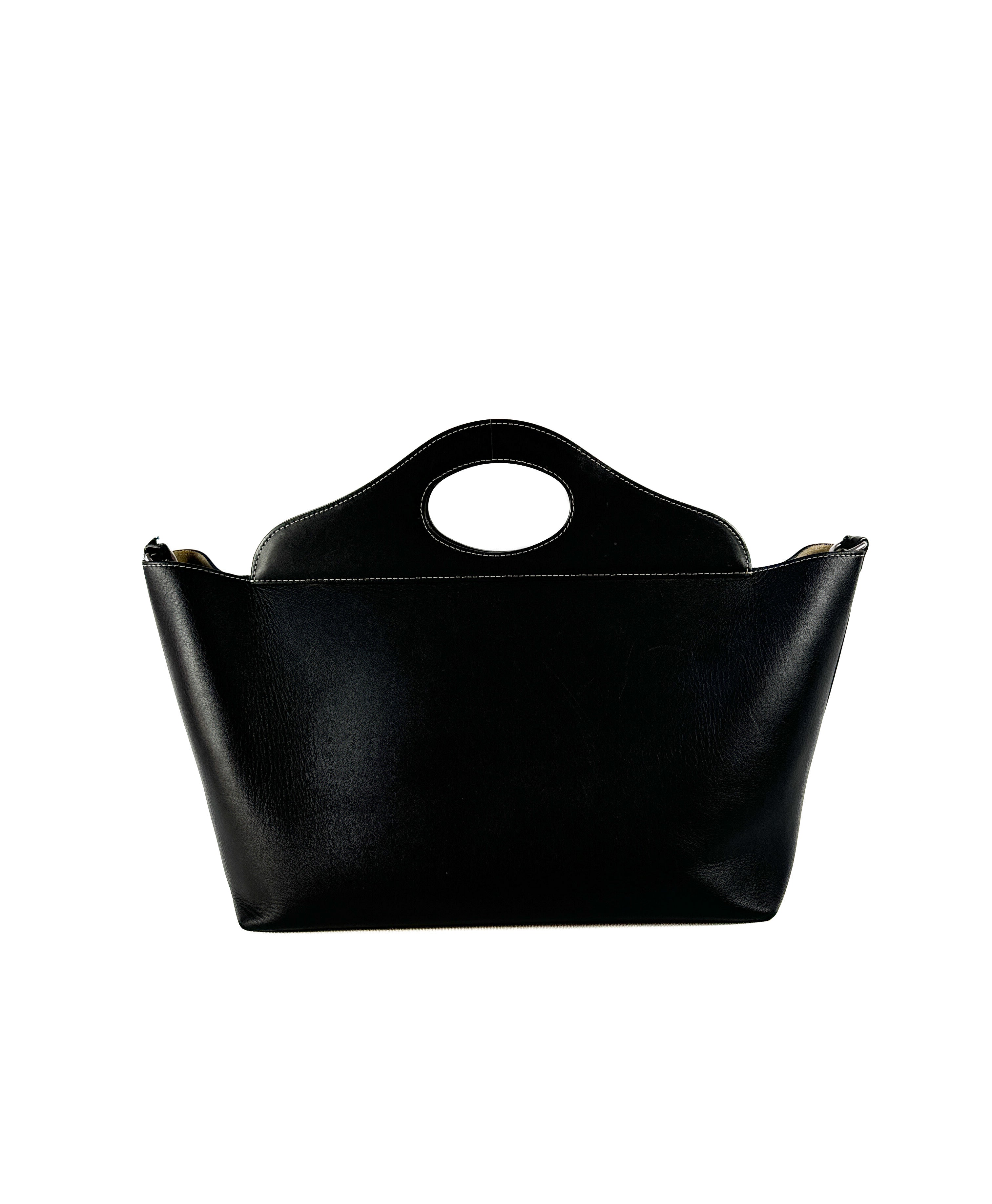 Burberry black small leather soft pocket tote **as is**