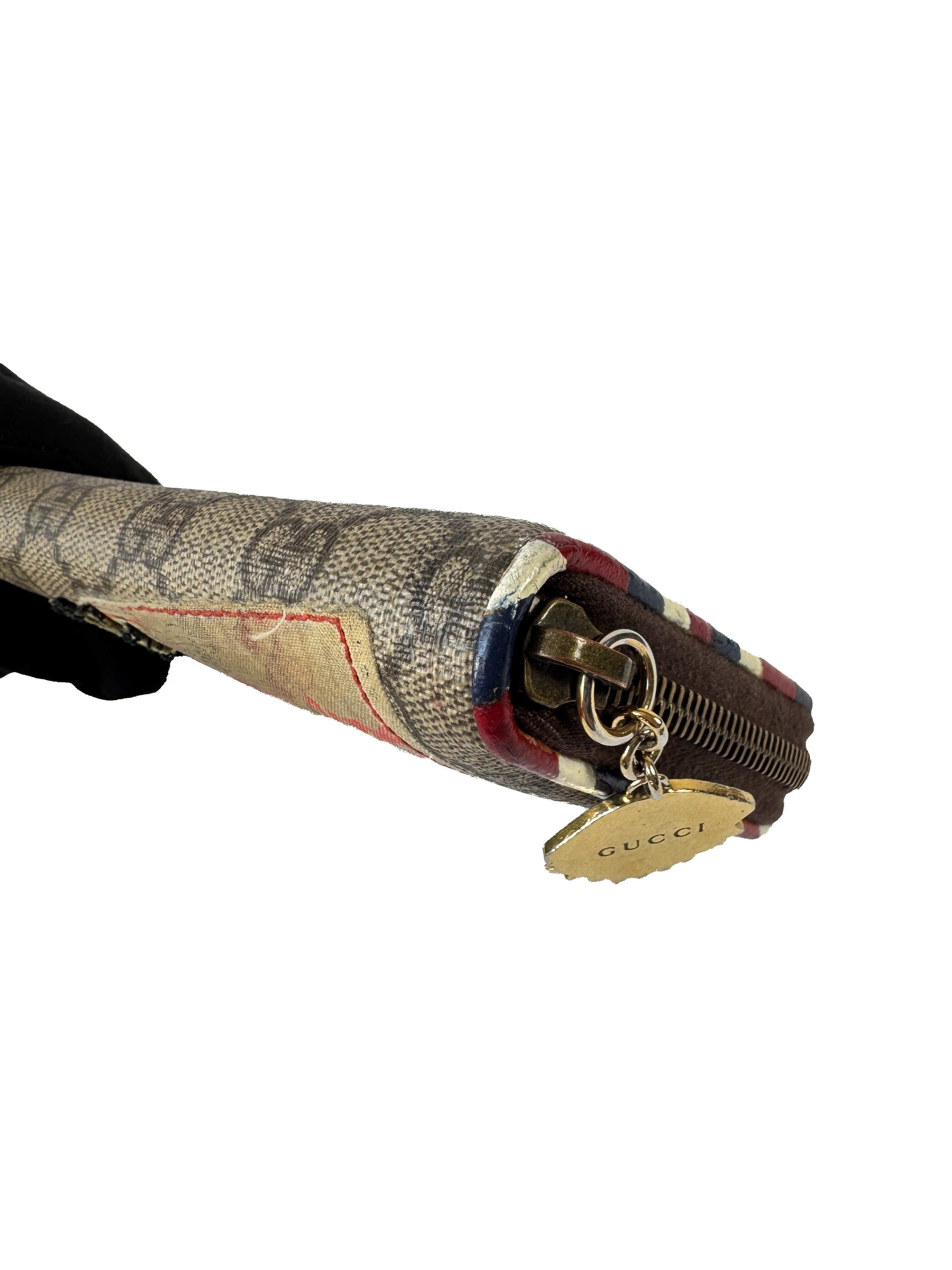 Gucci GG Supreme monogram UFO patch zip around wallet 473909.0959