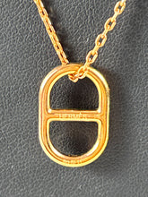 Hermès O'Maillon swift pendant necklace rose gold/blue