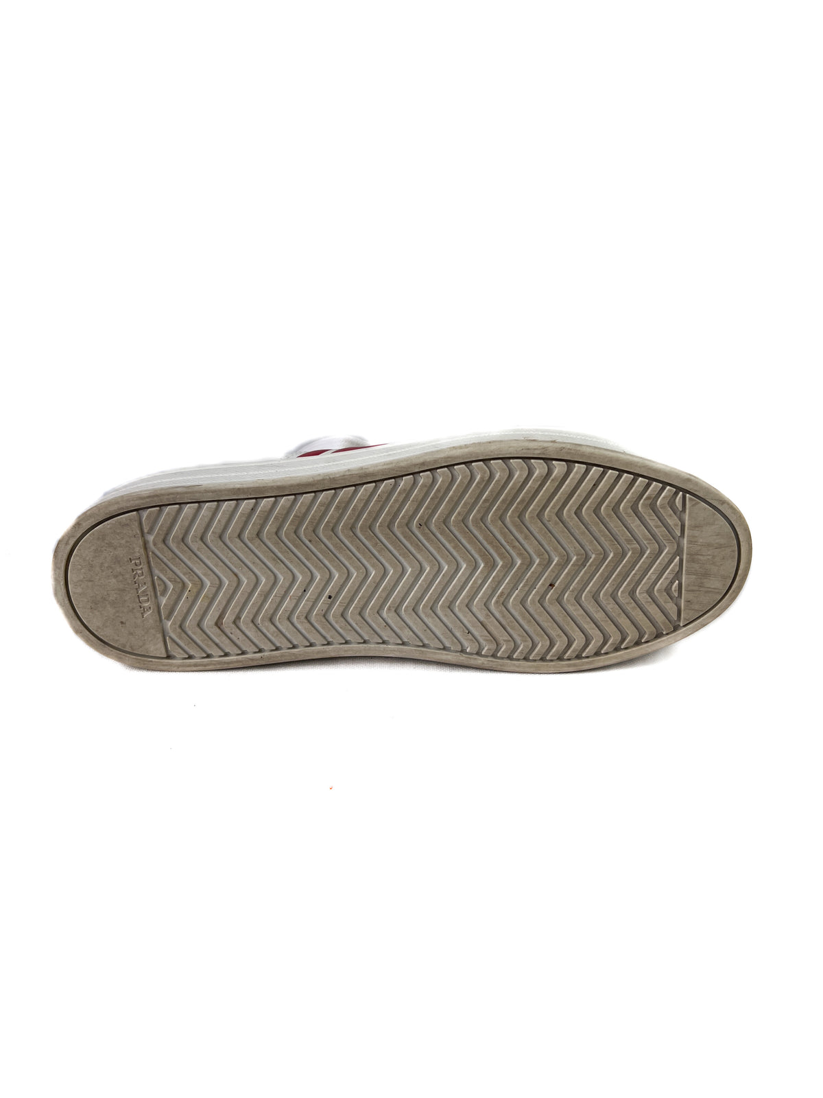Prada district avenue white red leather sneakers size 38