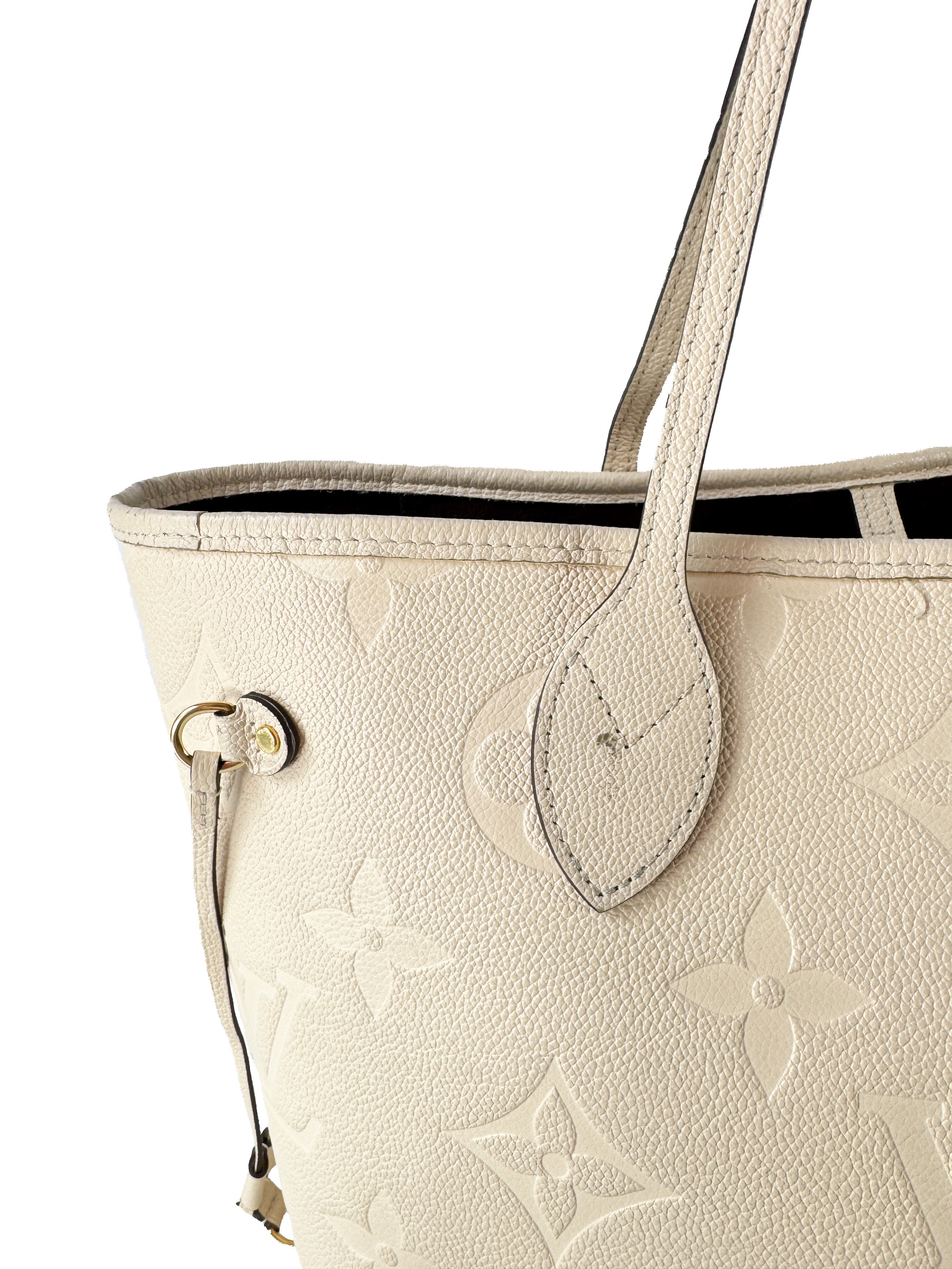 Louis Vuitton cream giant monogram empreinte Neverfull MM (NFC)