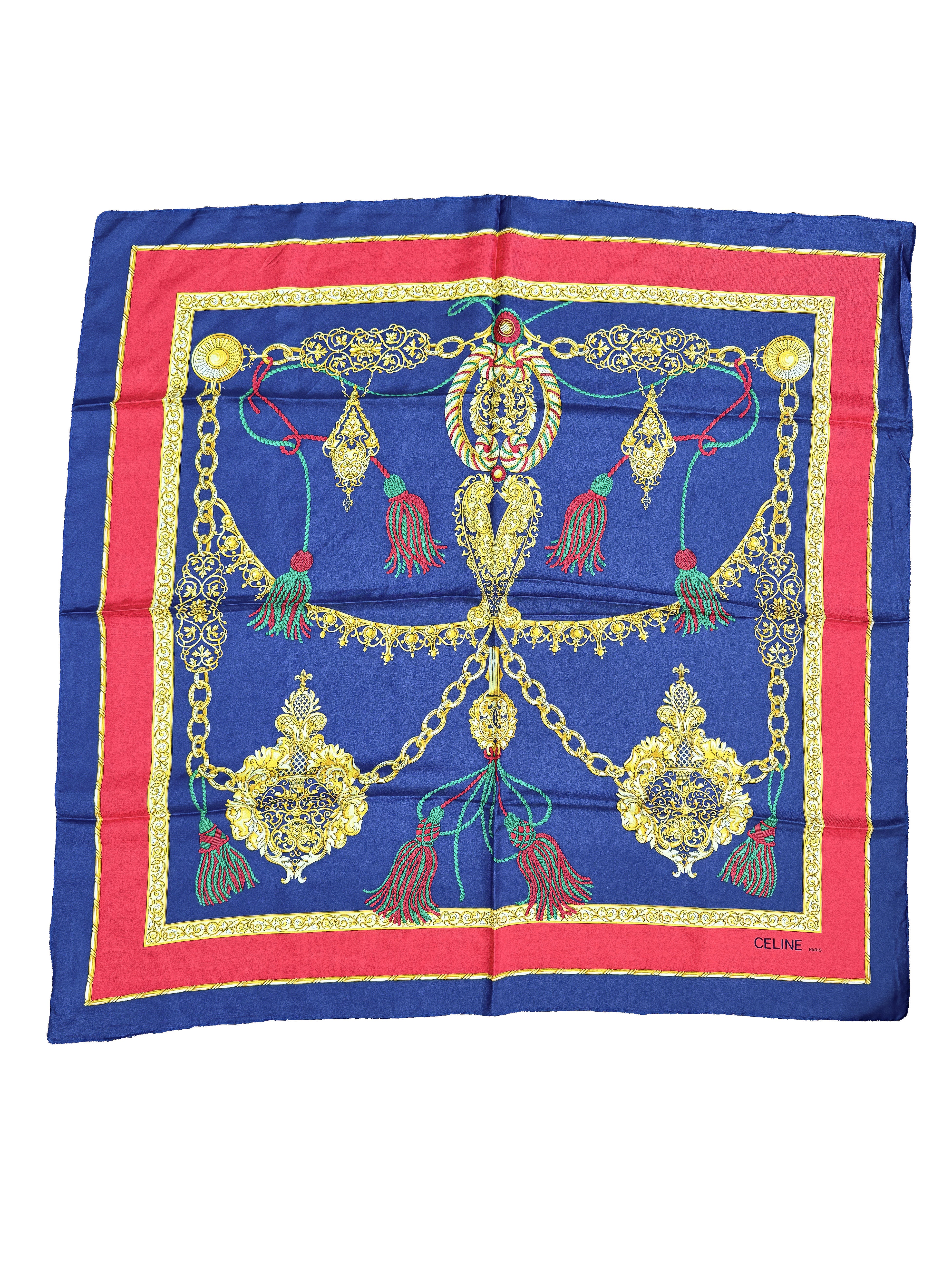 Celine multicolor silk vintage scarf