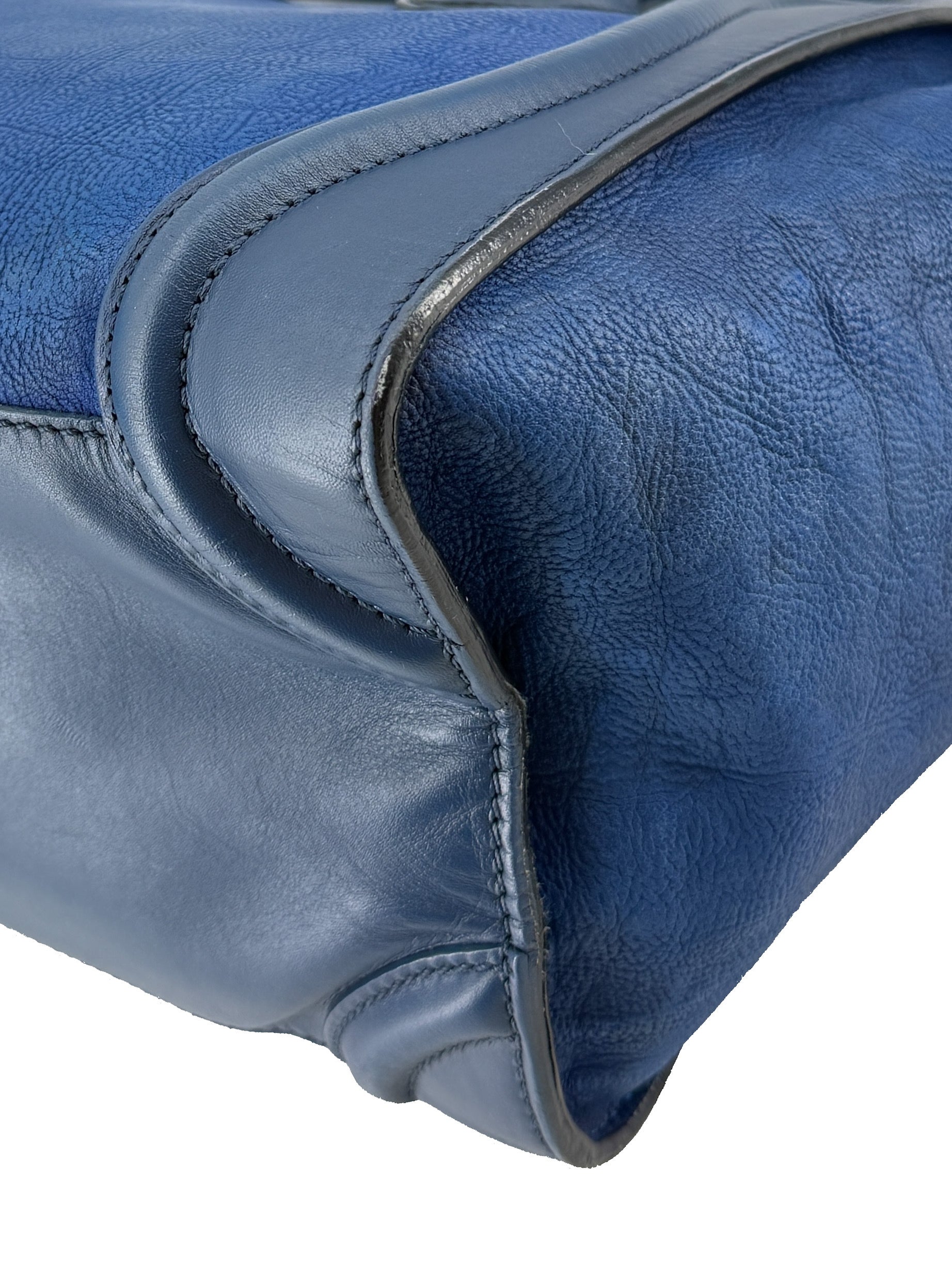 Celine two tone blue leather Luggage tote U-CE-0120