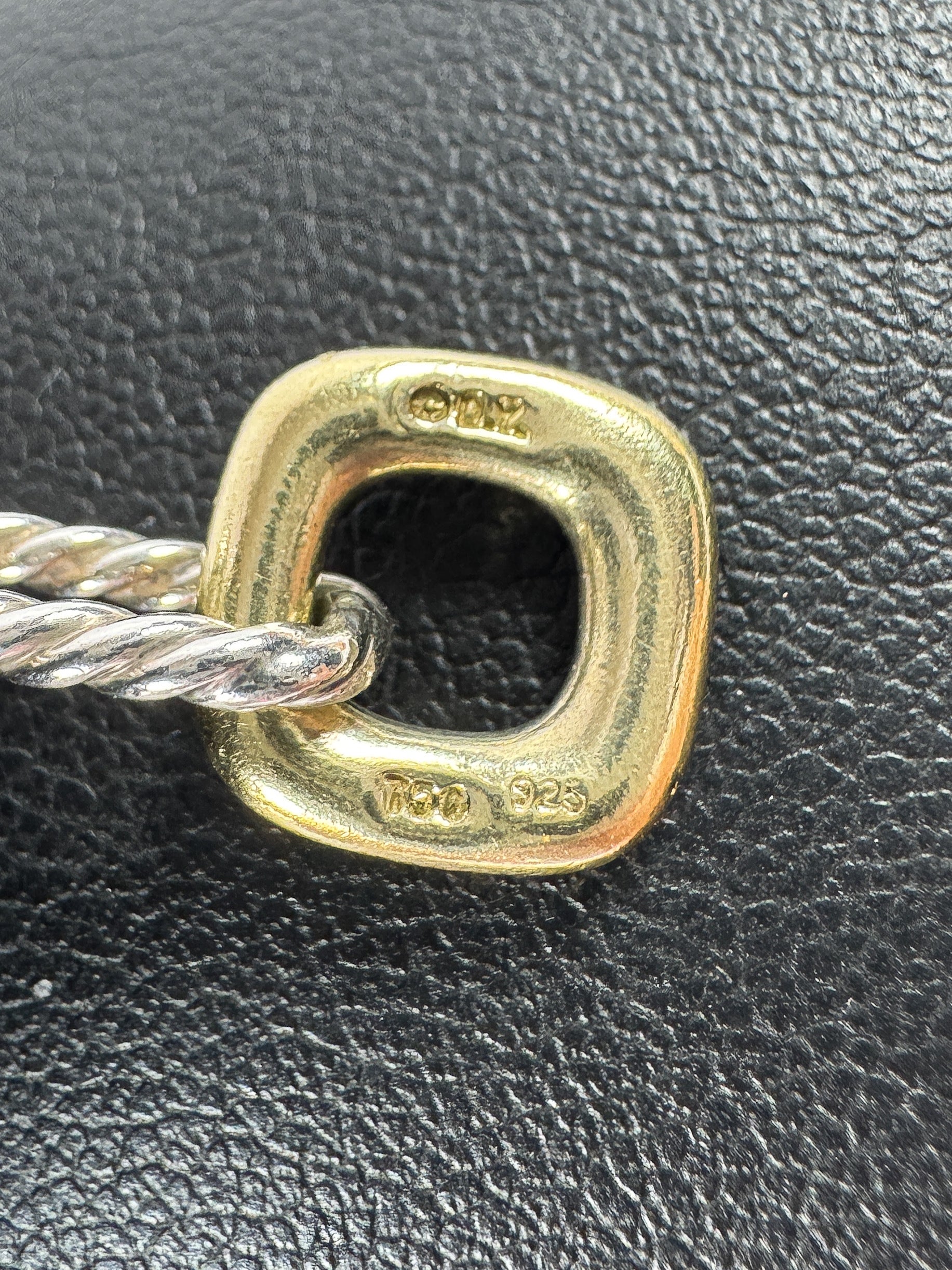 David Yurman two tone silver gold Figaro chain bracelet