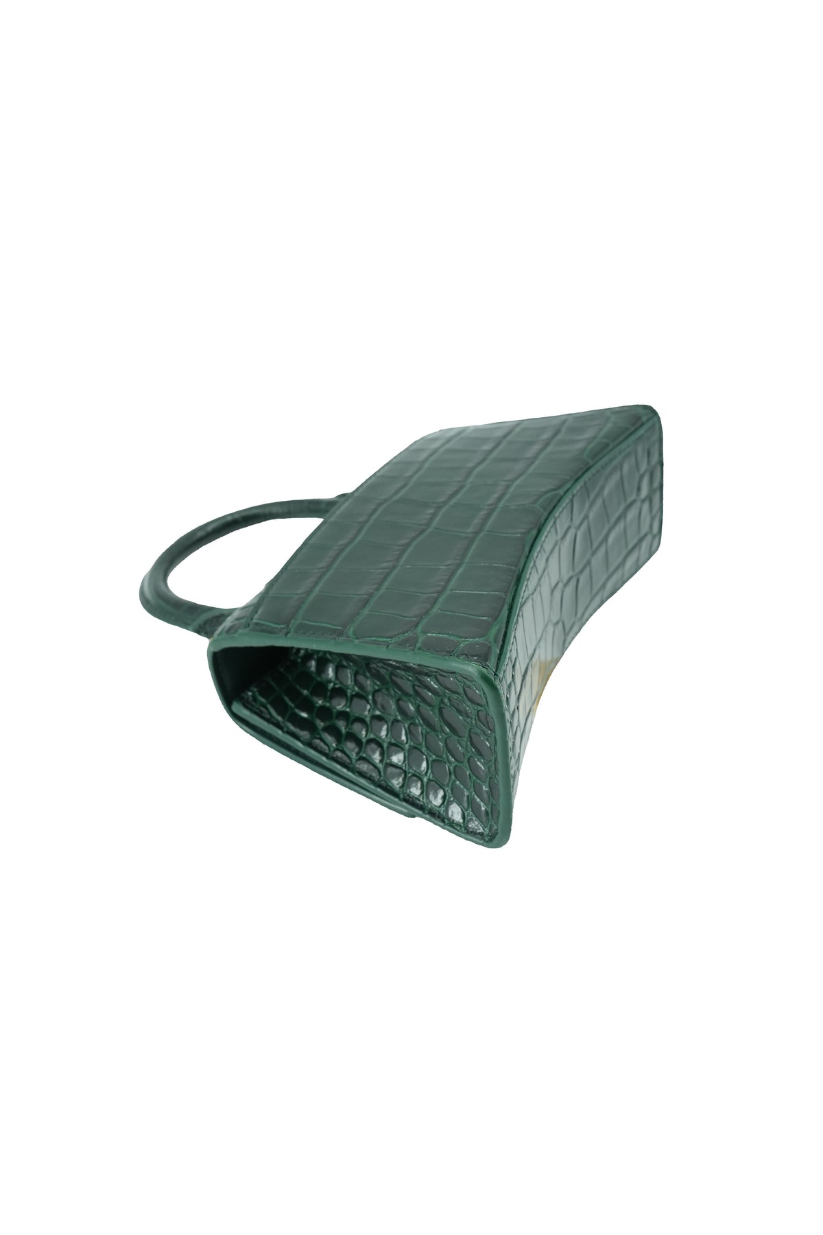 Balenciaga green croc embossed hourglass XS 493075