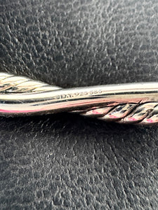 David Yurman sterling silver, 14k gold petite infinity 4.4 MM bangle NEW retail $1550