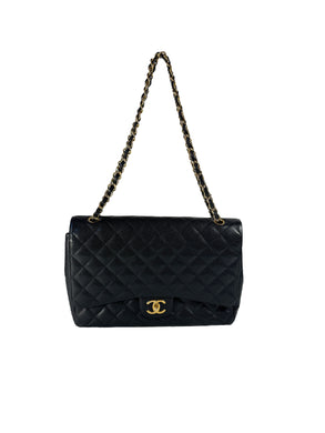 Chanel black maxi double flap Caviar 15369670