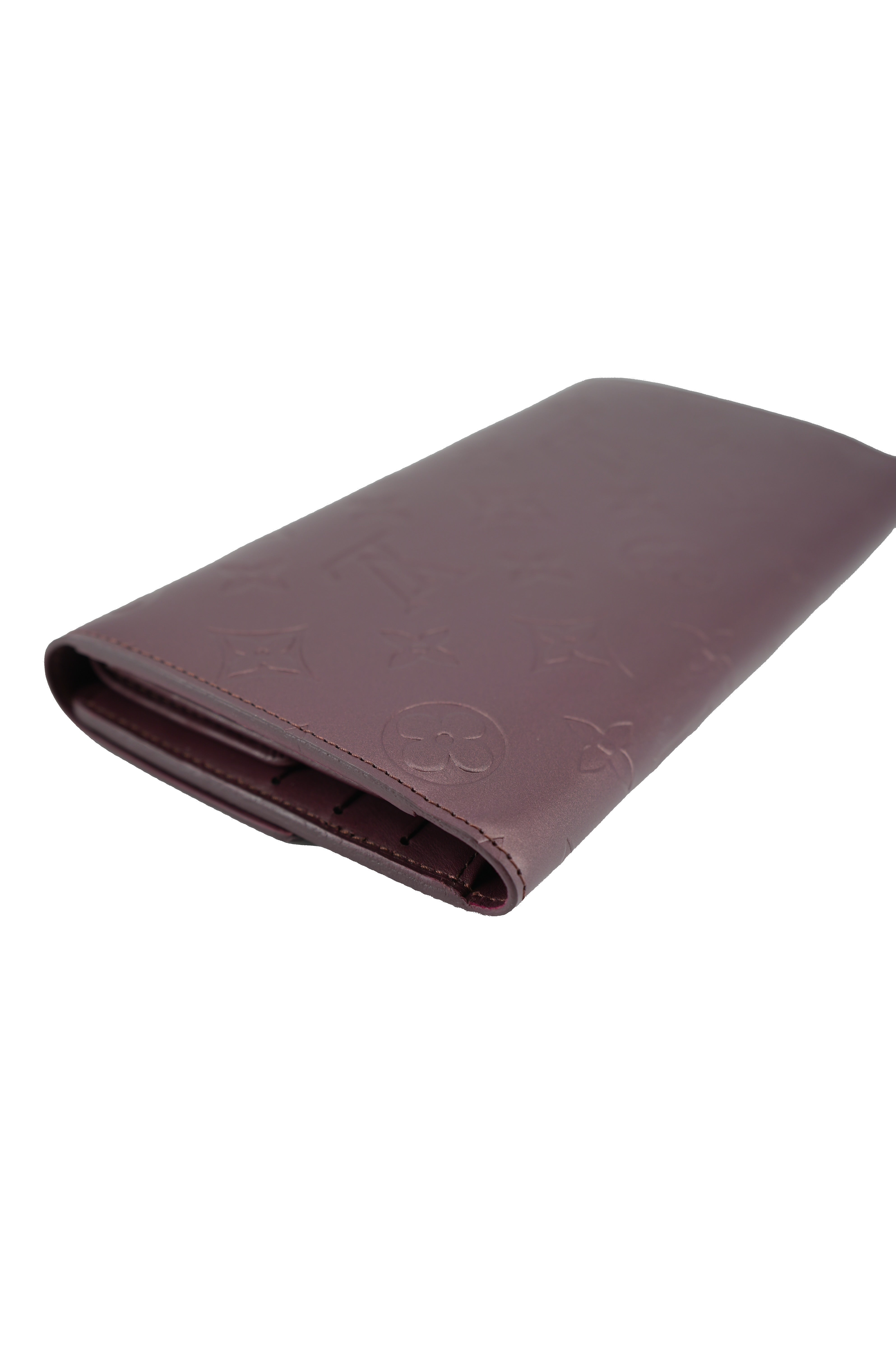 Louis Vuitton burgundy matte vernis Sarah wallet TH0072