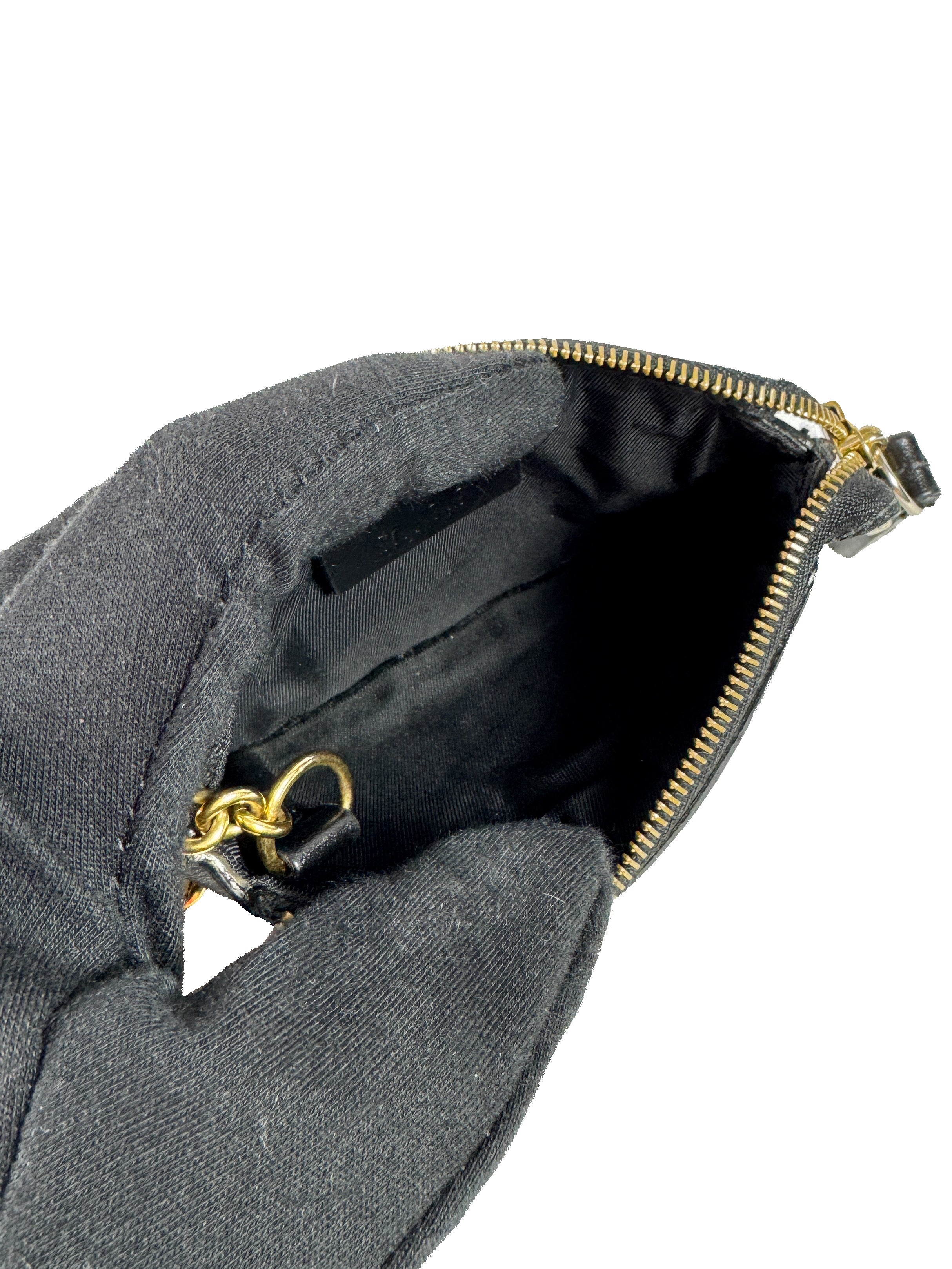 Gucci black leather GG key case 496334