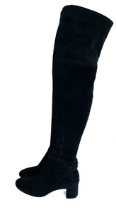 Tory Burch black suede Laila 45MM over the knee boots size 8.5