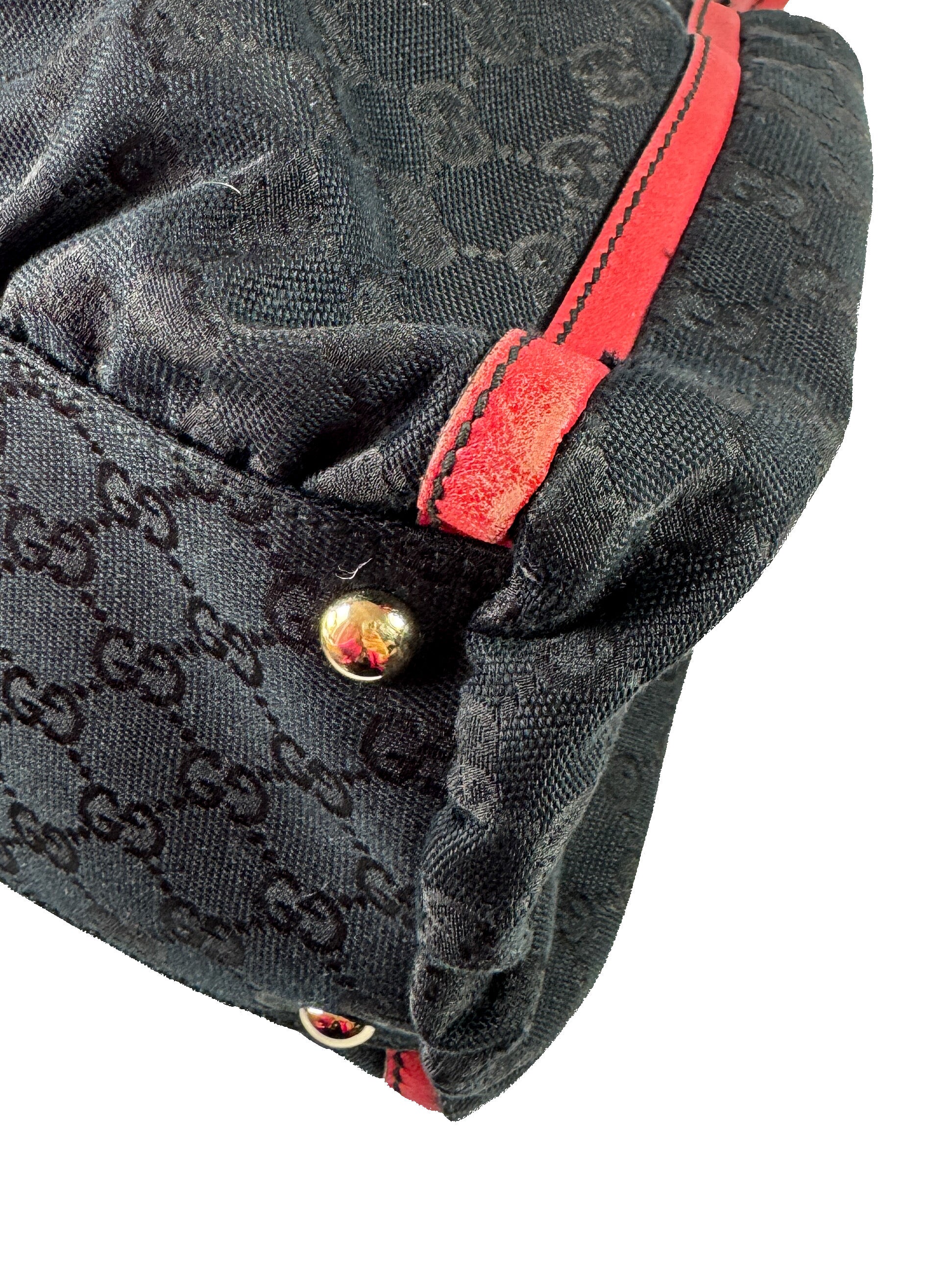 Gucci black red GG Abbey D-Ring shoulder bag  205011