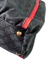 Gucci black red GG Abbey D-Ring shoulder bag  205011